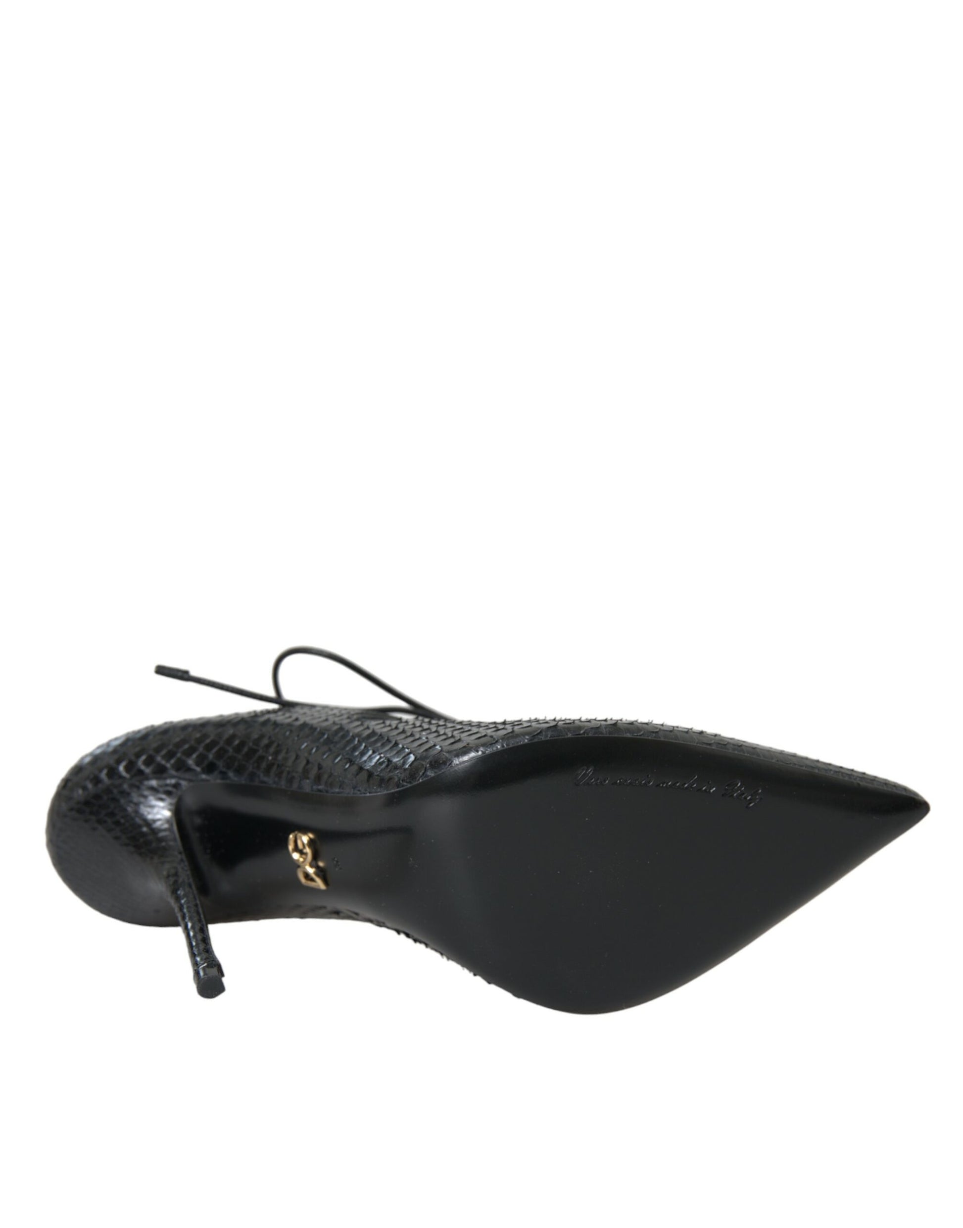 Dolce & Gabbana Black Python Leather Mary Jane Pumps Shoes Curated Luxury Accessories by Orvyn