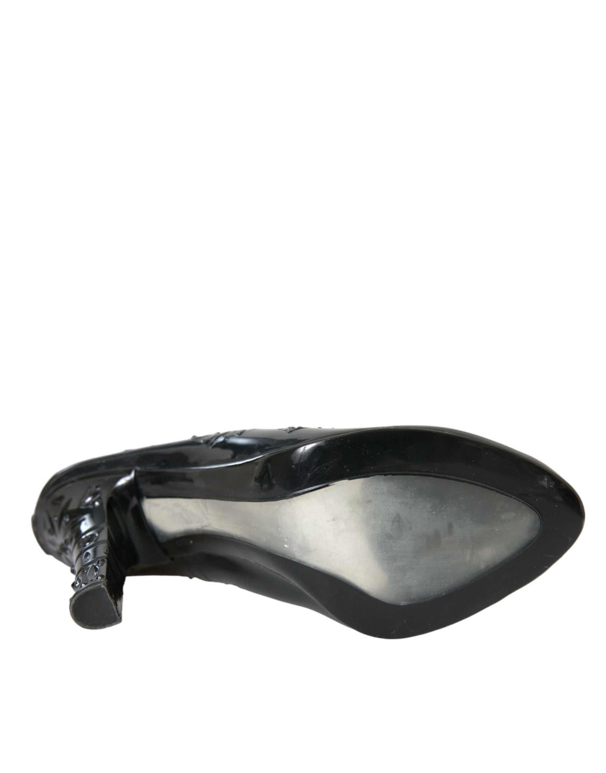Dolce & Gabbana Black Crystal CINDERELLA Heels Pumps Shoes Curated Luxury Accessories by Orvyn