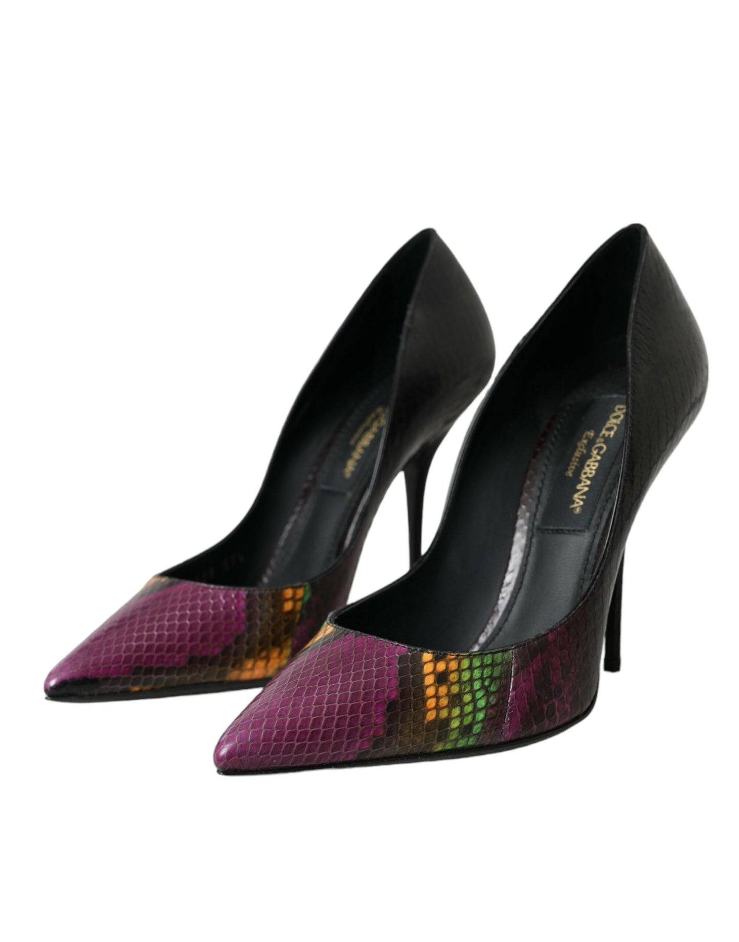 Dolce & Gabbana Multicolor Exotic Leather Heels Pumps Shoes Curated Luxury Accessories by Orvyn