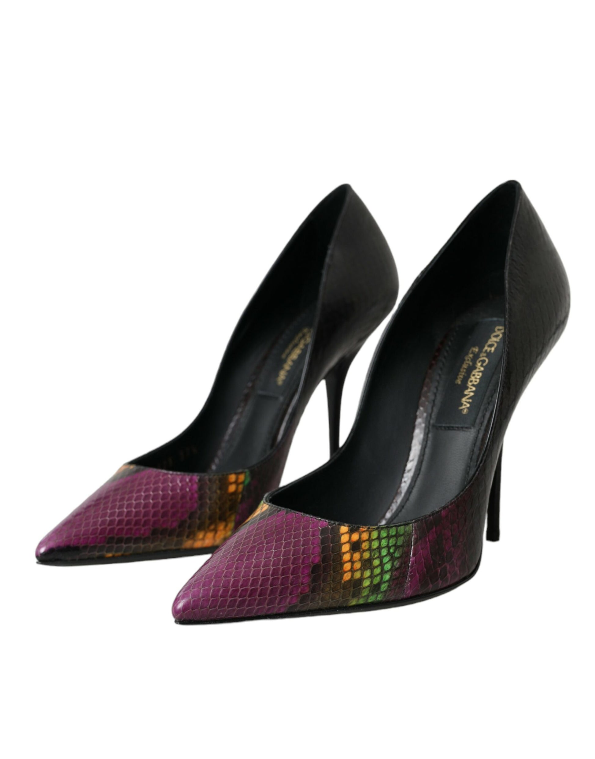 Dolce & Gabbana Multicolor Exotic Leather Heels Pumps Shoes Curated Luxury Accessories by Orvyn