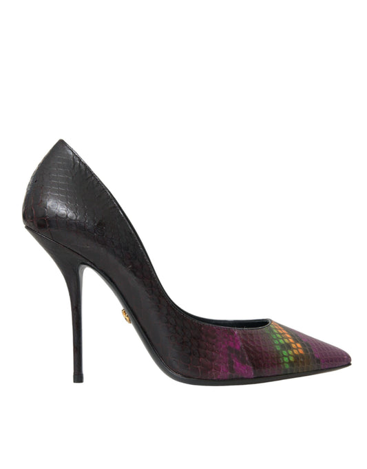 Dolce & Gabbana Multicolor Exotic Leather Heels Pumps Shoes Curated Luxury Accessories by Orvyn