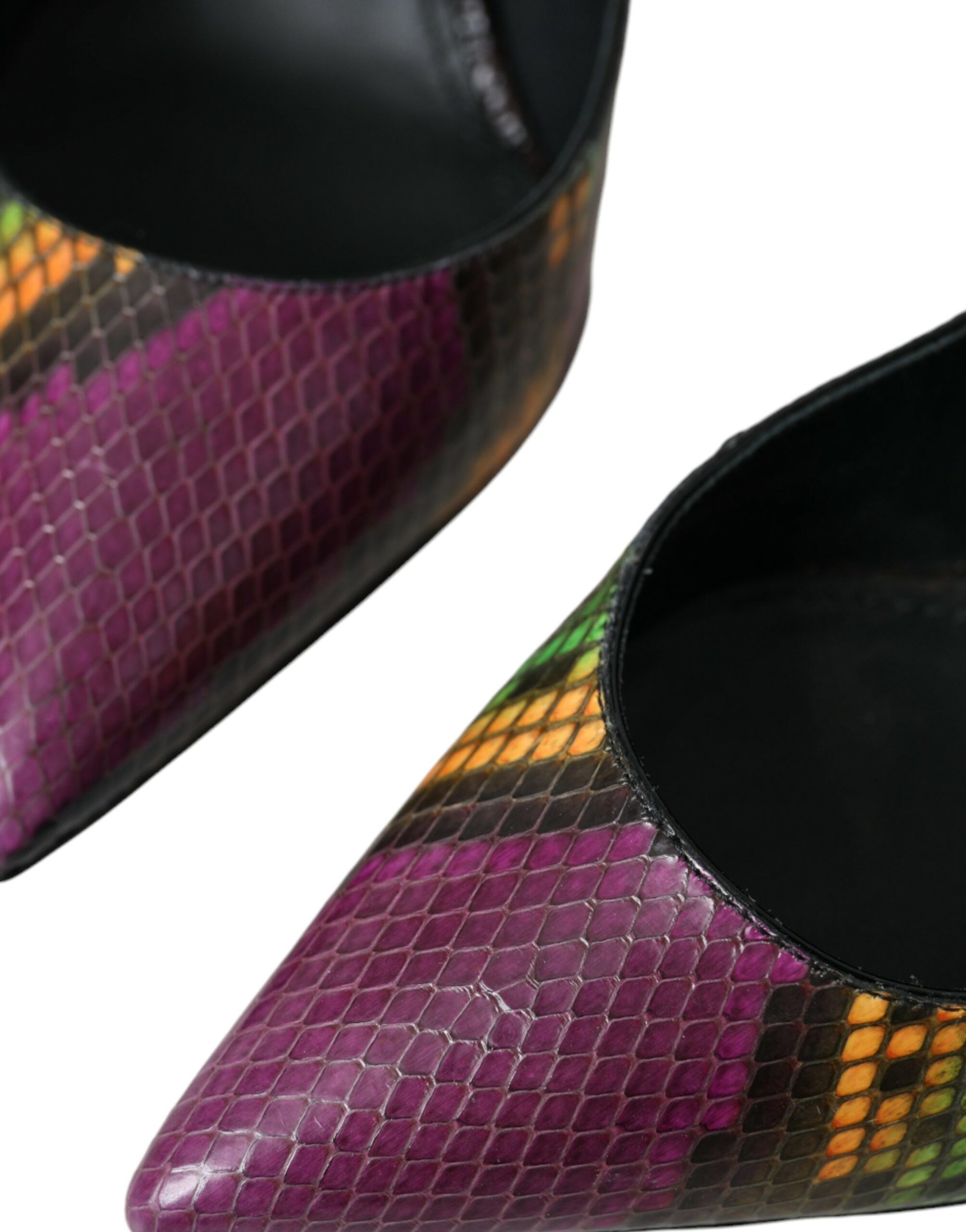 Dolce & Gabbana Multicolor Exotic Leather Heels Pumps Shoes Curated Luxury Accessories by Orvyn
