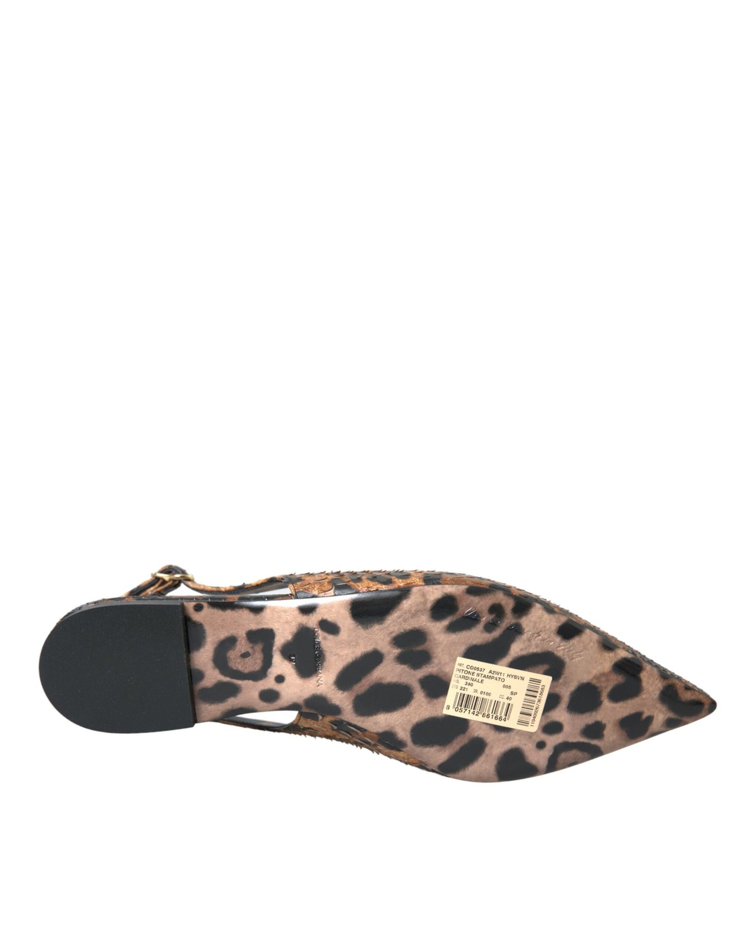 Dolce & Gabbana Brown Leopard Exotic Skin Slingback Shoes Curated Luxury Accessories by Orvyn