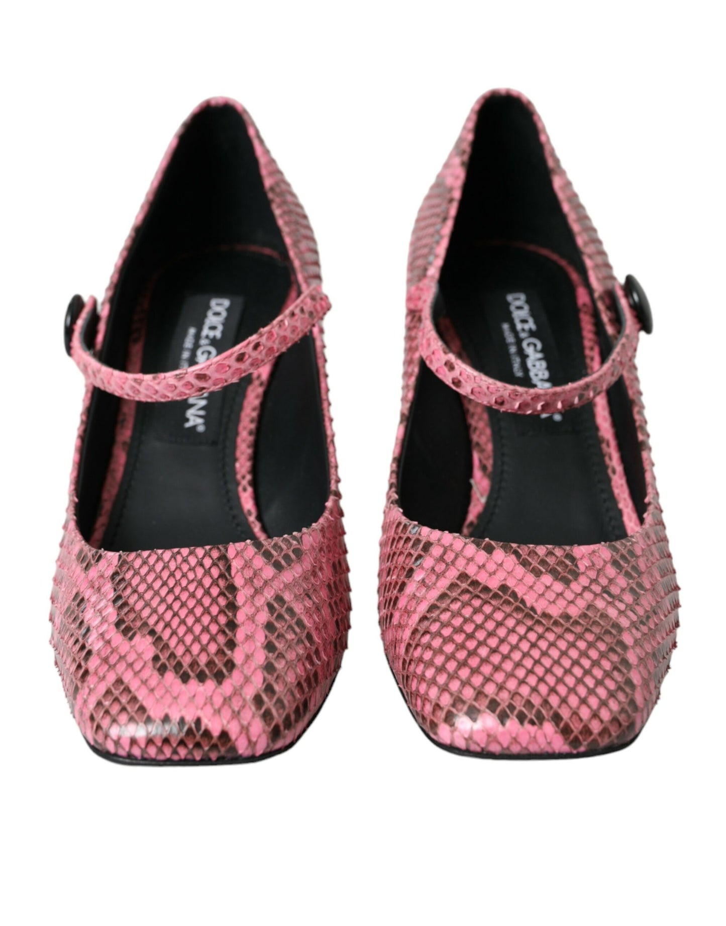 Dolce & Gabbana Pink Python Leather Mary Jane Heels Shoes Curated Luxury Accessories by Orvyn