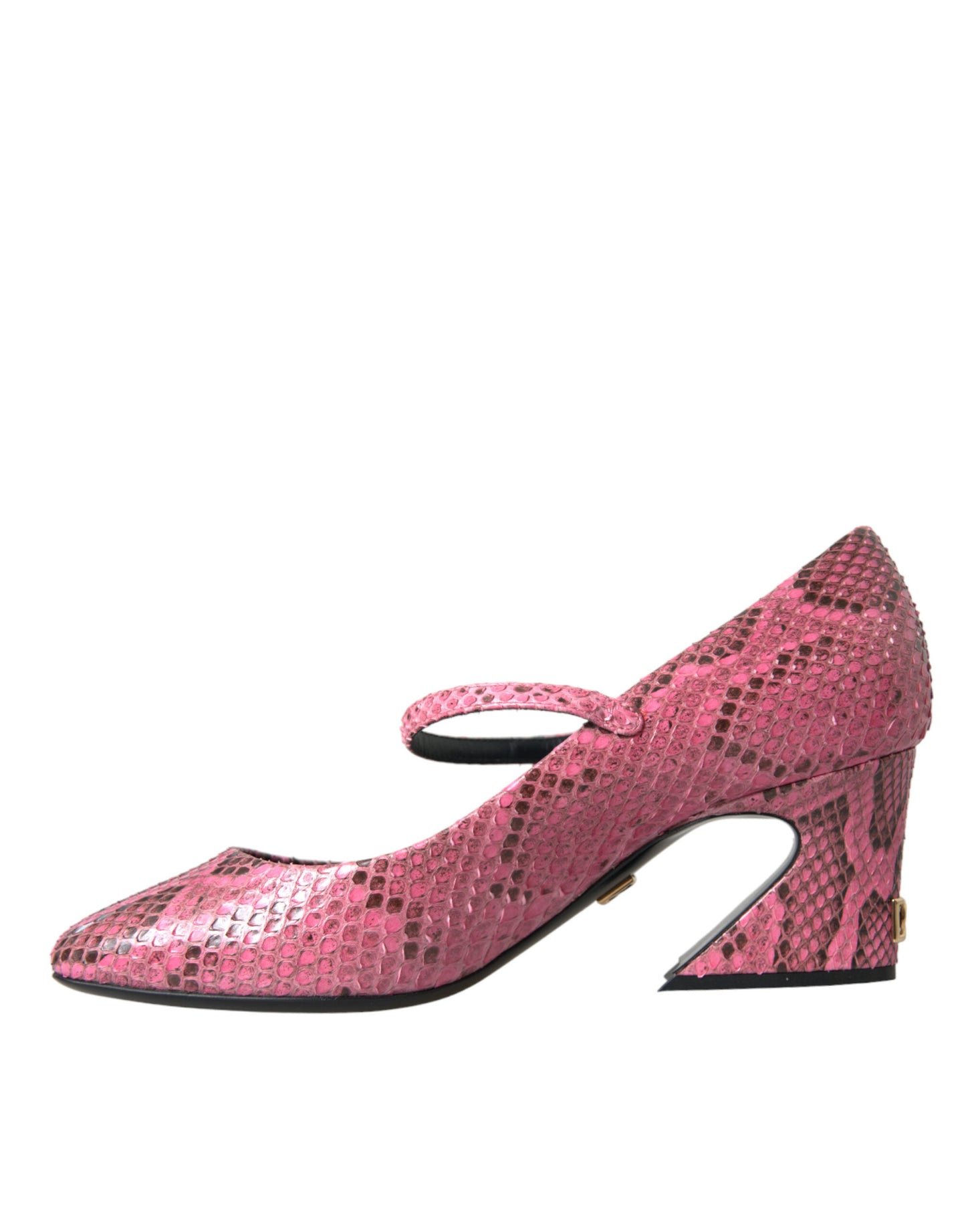 Dolce & Gabbana Pink Python Leather Mary Jane Heels Shoes Curated Luxury Accessories by Orvyn