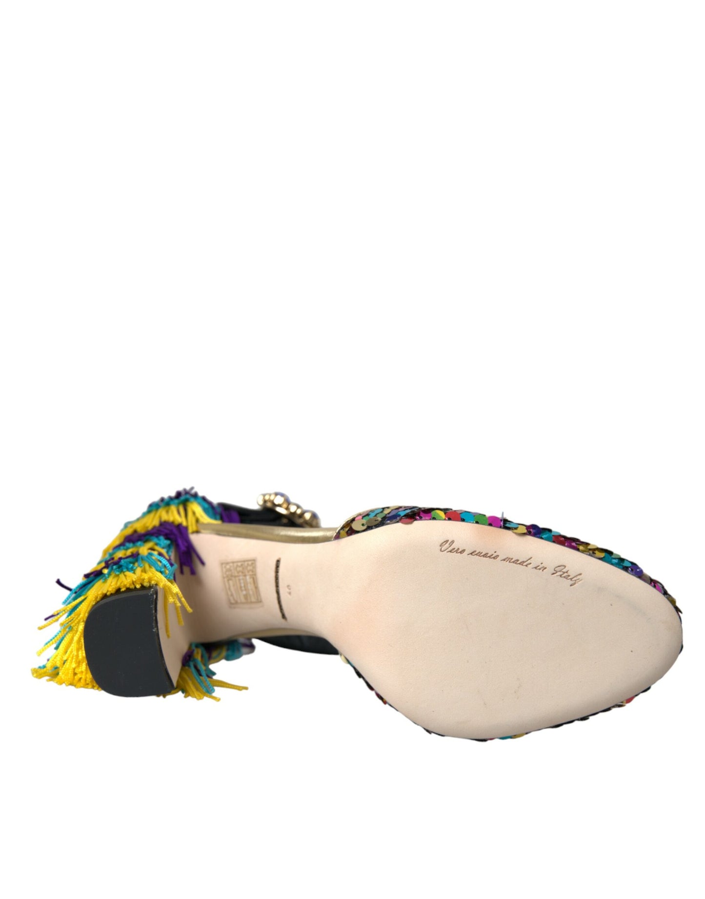 Dolce & Gabbana Multicolor Sequin Crystal Mary Jane Shoes Curated Luxury Accessories by Orvyn