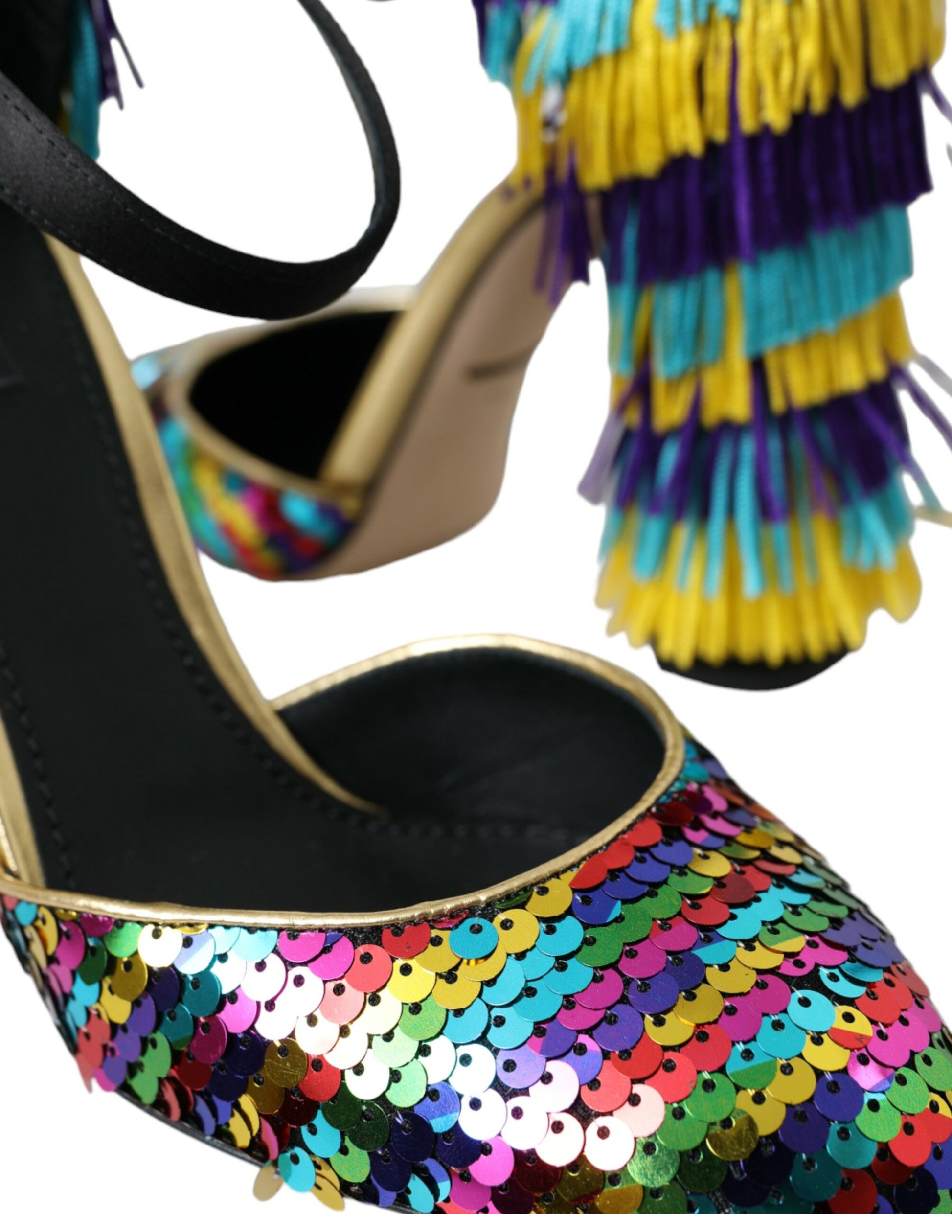 Dolce & Gabbana Multicolor Sequin Crystal Mary Jane Shoes Curated Luxury Accessories by Orvyn