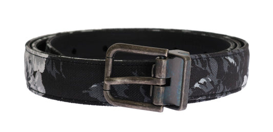 Dolce & Gabbana Black Cayman Linen Leather Belt schwarz
