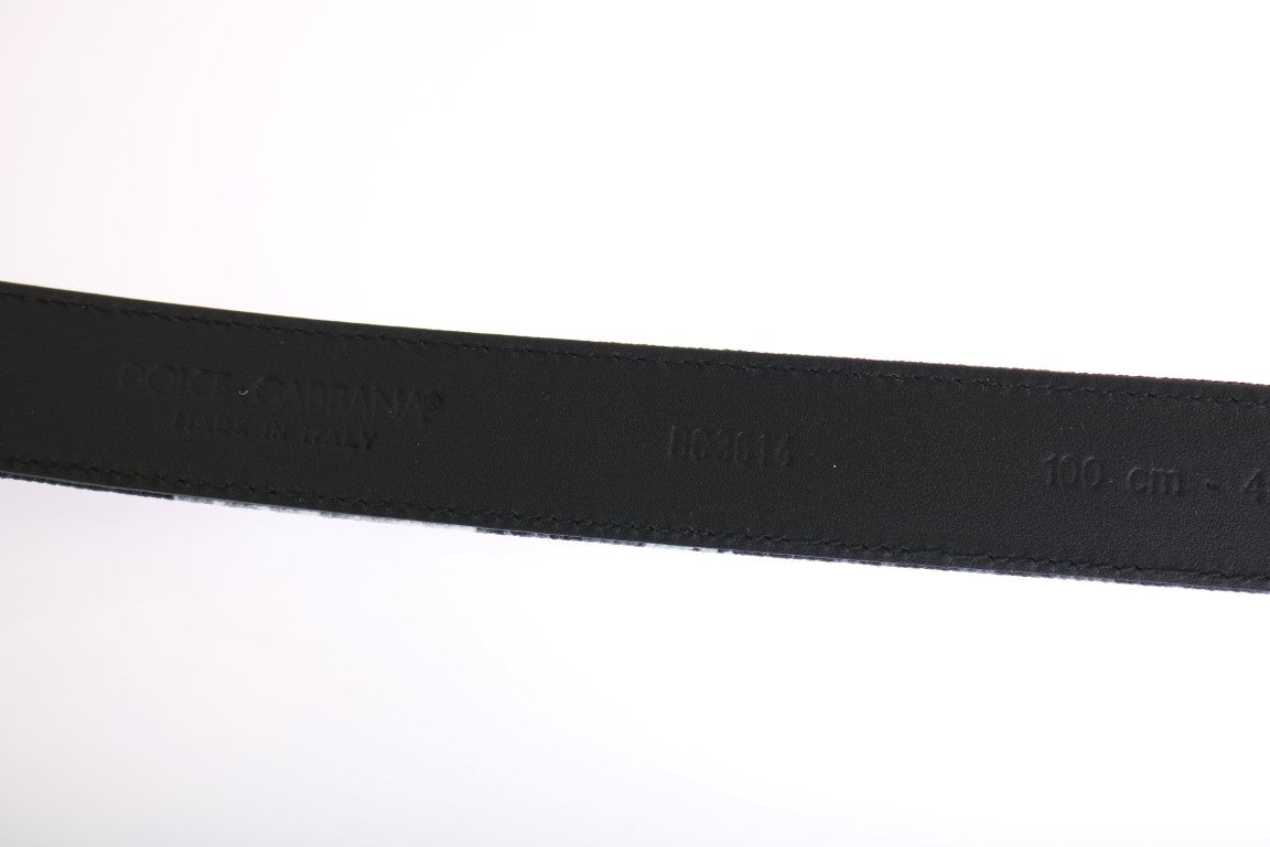 Dolce & Gabbana Black Cayman Linen Leather Belt schwarz
