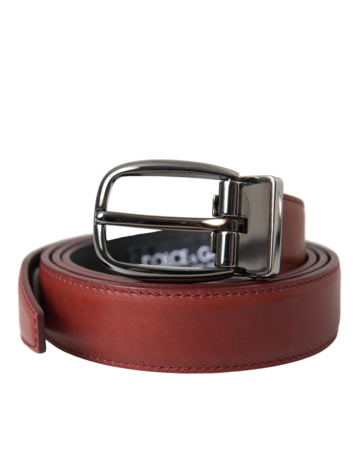 Dolce & Gabbana Brown Leather Silver Metal Buckle Belt Men Curated Luxury Accessories by Orvyn