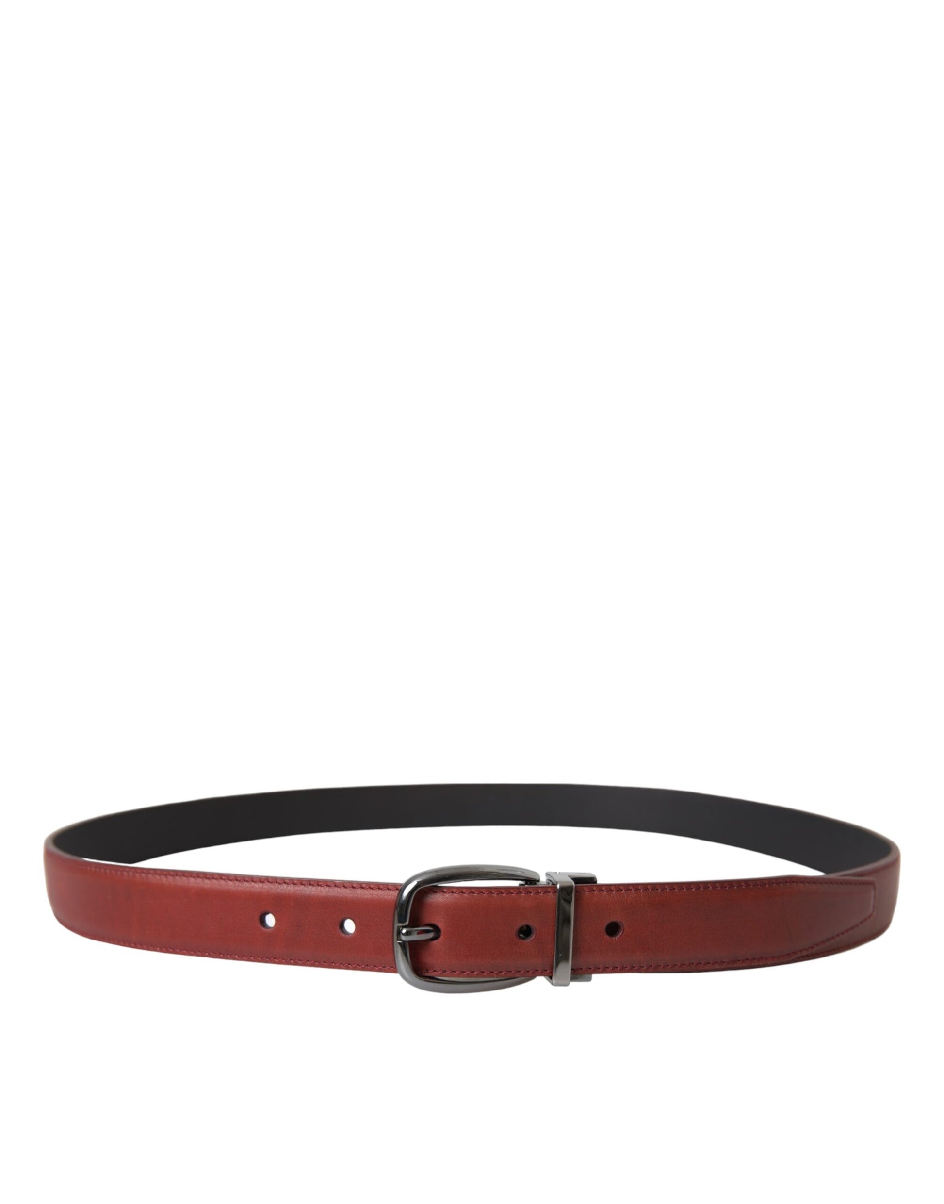 Dolce & Gabbana Brown Leather Silver Metal Buckle Belt Men Curated Luxury Accessories by Orvyn