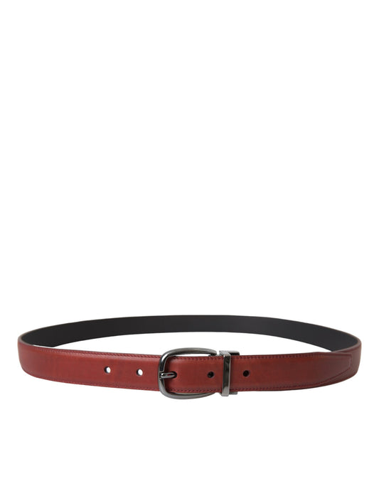Dolce & Gabbana Brown Leather Silver Metal Buckle Belt Men Curated Luxury Accessories by Orvyn
