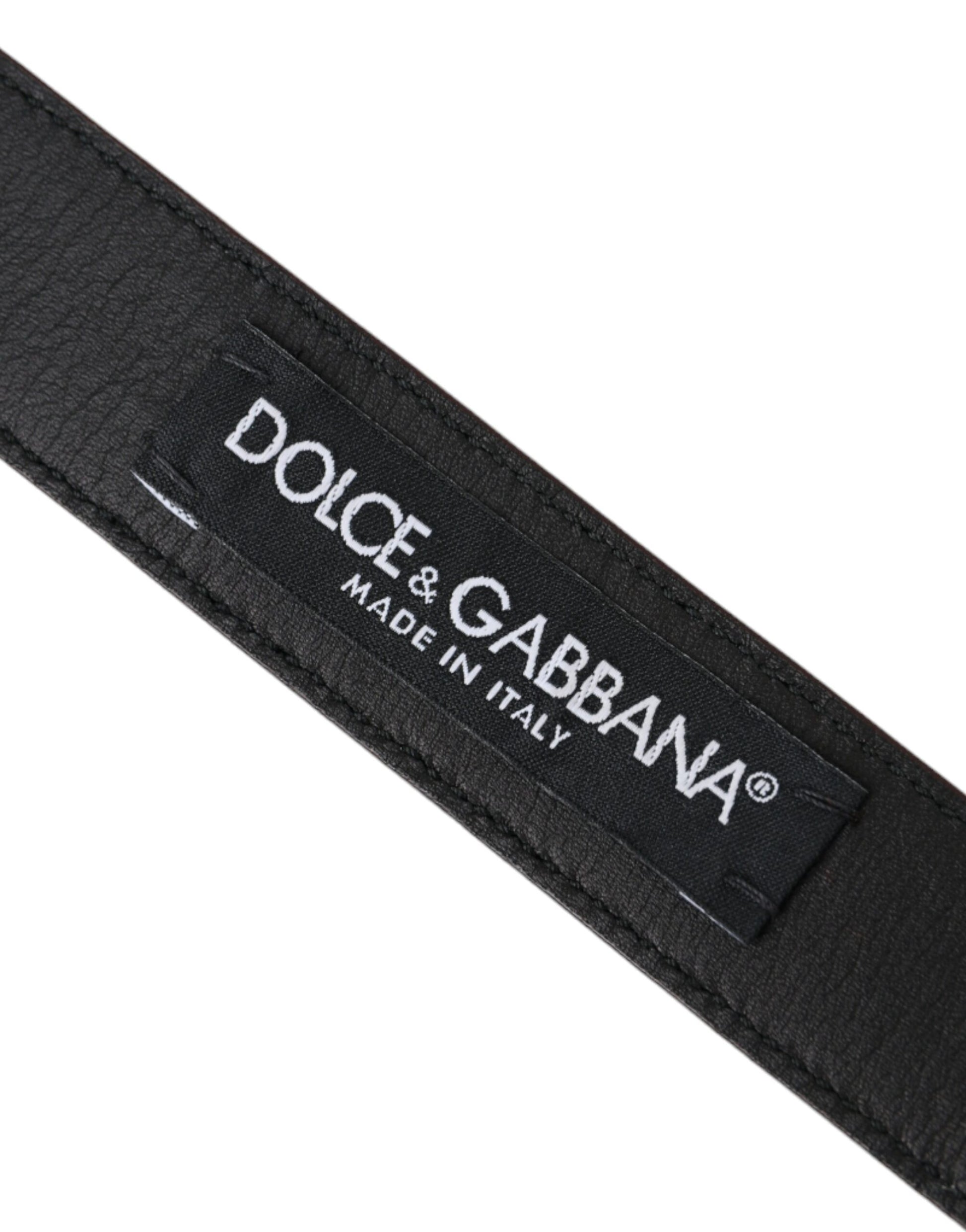 Dolce & Gabbana Brown Leather Silver Metal Buckle Belt Men Curated Luxury Accessories by Orvyn
