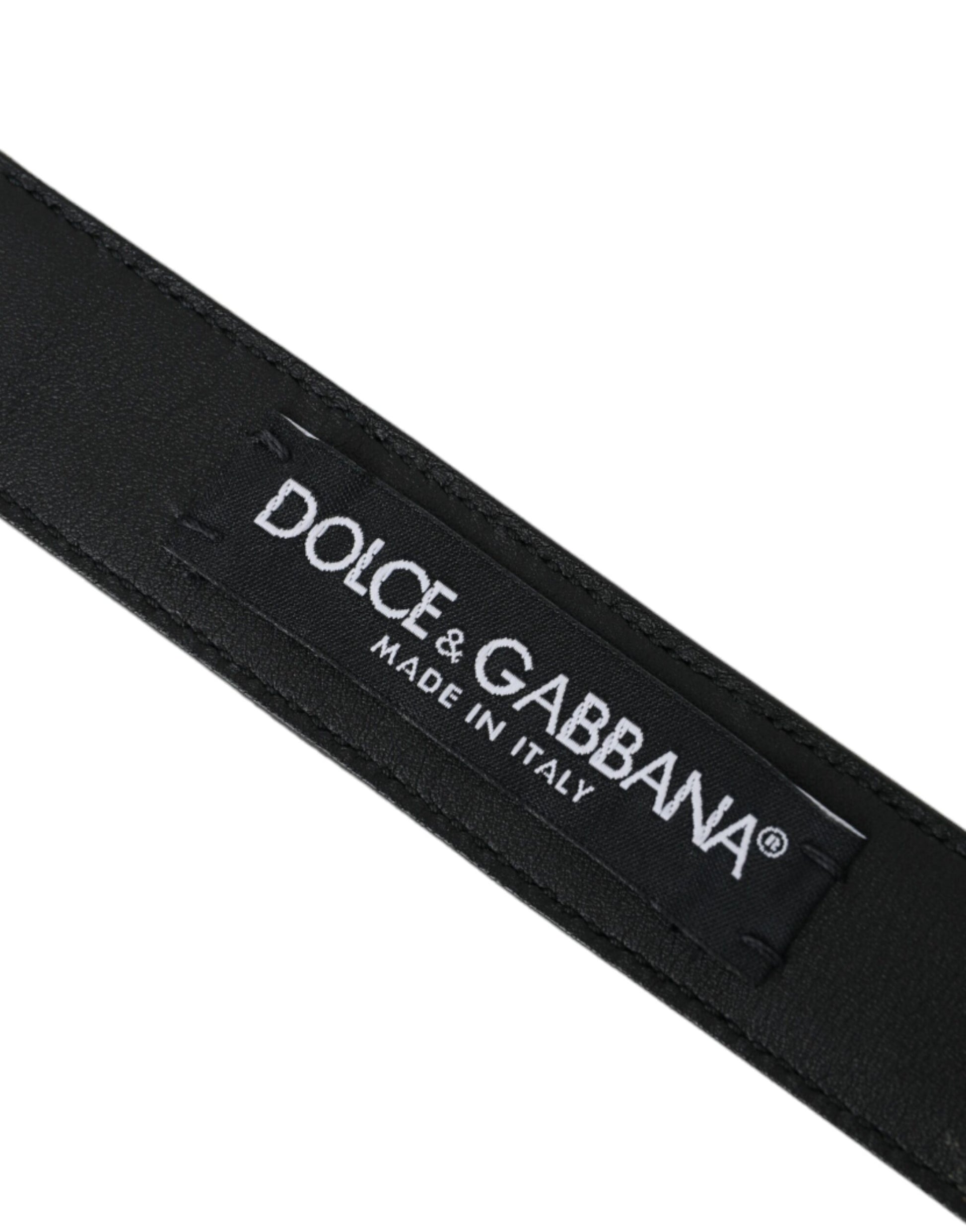 Dolce & Gabbana Dark Brown Perforated Leather Metal Buckle Belt Men Curated Luxury Accessories by Orvyn