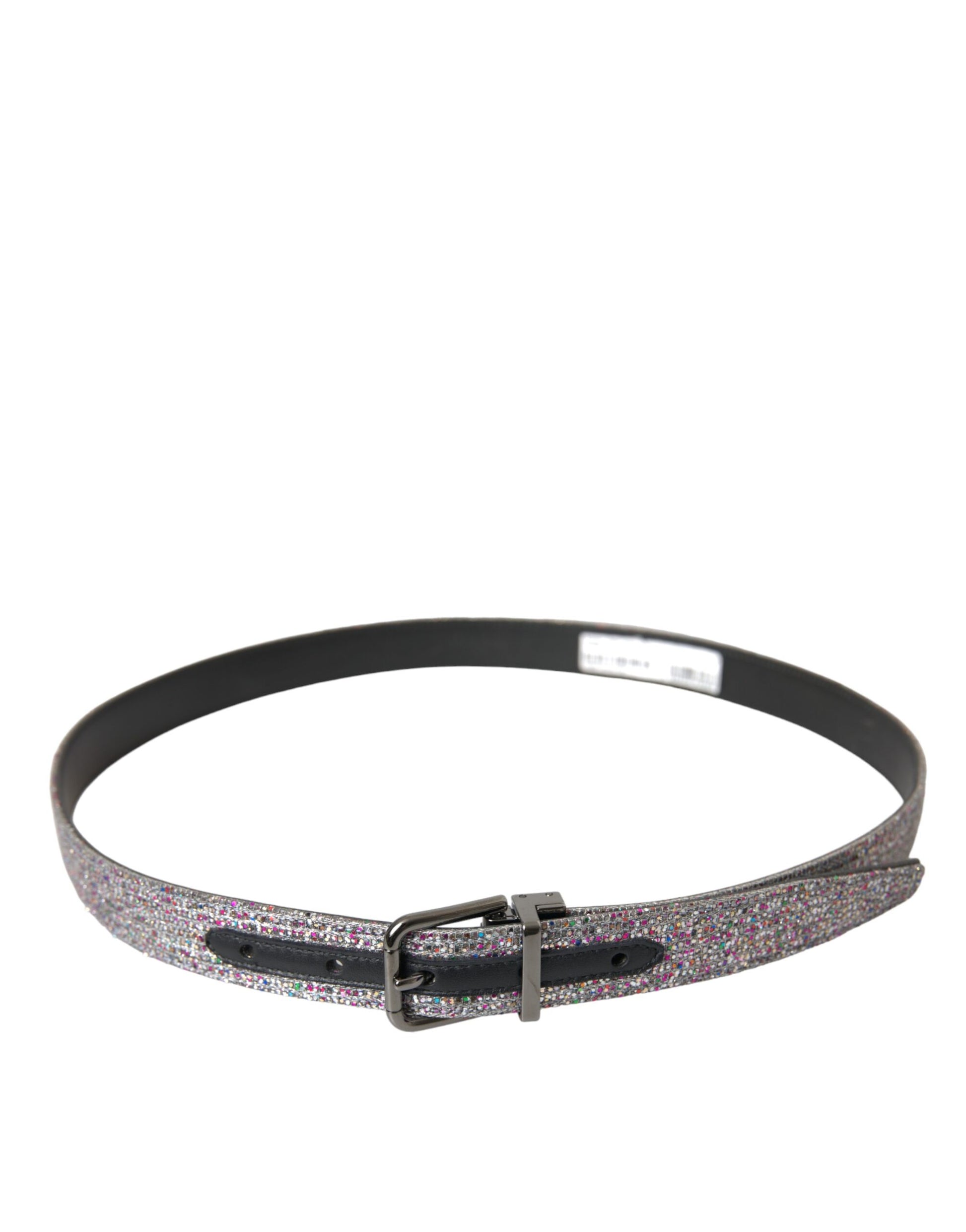 Dolce & Gabbana Multicolor Embellished Silver Metal Buckle Belt Curated Luxury Accessories by Orvyn
