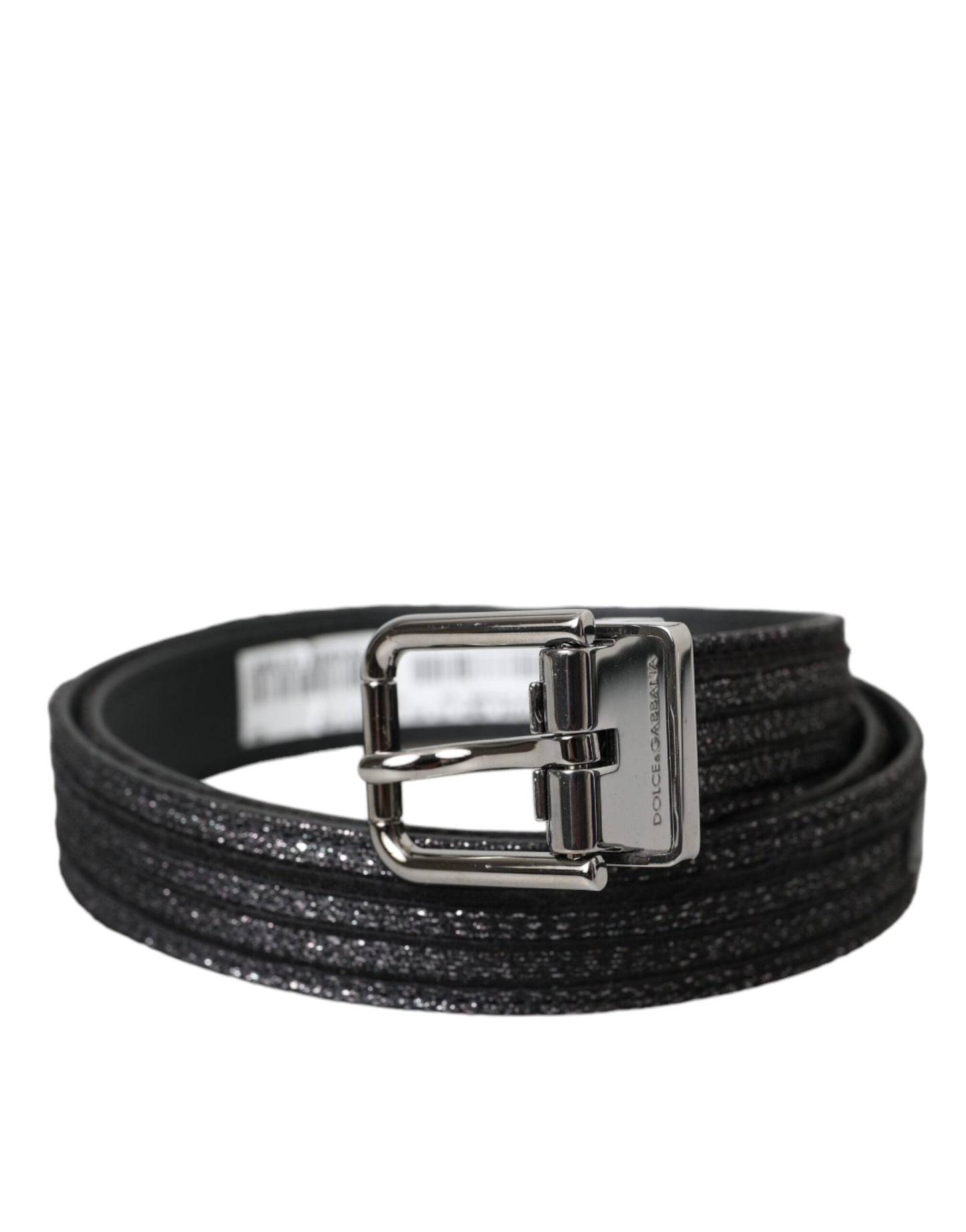 Dolce & Gabbana Black Jacquard Stripes Silver Metal Buckle Belt Curated Luxury Accessories by Orvyn