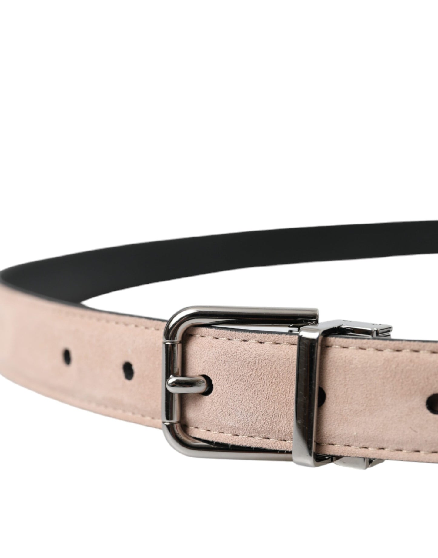 Dolce & Gabbana Beige Suede Leather Silver Buckle Belt Men Curated Luxury Accessories by Orvyn