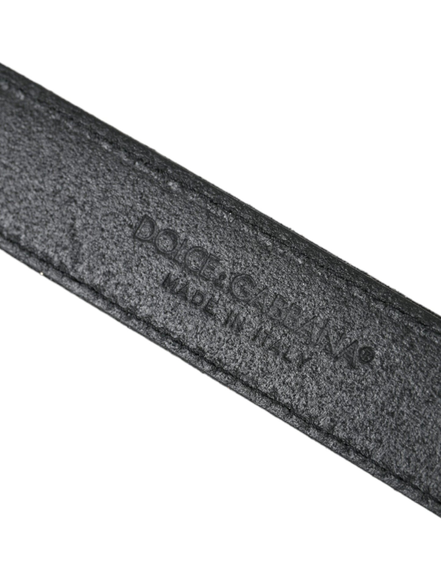 Dolce & Gabbana Black Glittered Leather Silver Buckle Belt Curated Luxury Accessories by Orvyn