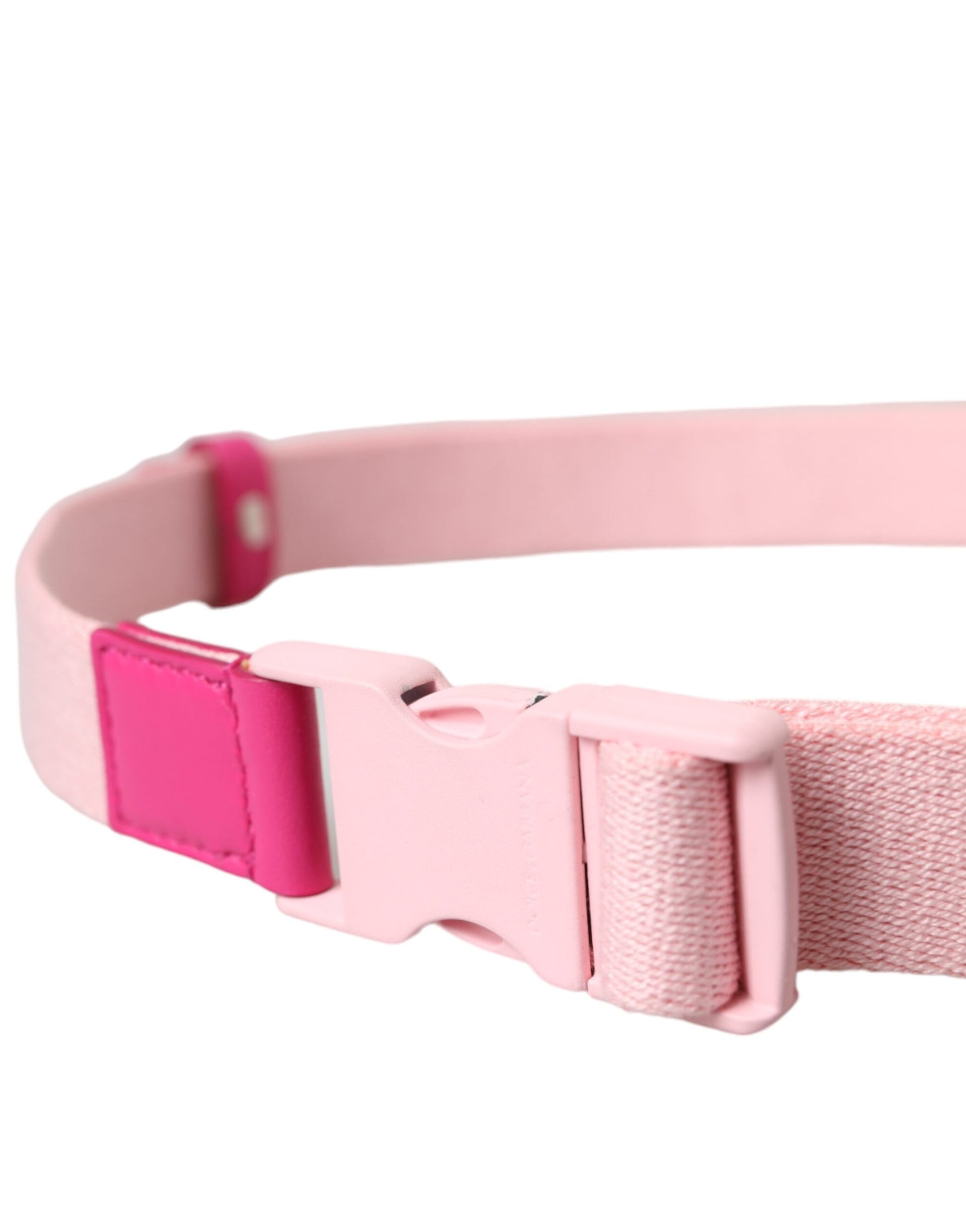 Dolce & Gabbana Pink Canvas Stretch Plastic Buckle Women Belt Curated Luxury Accessories by Orvyn
