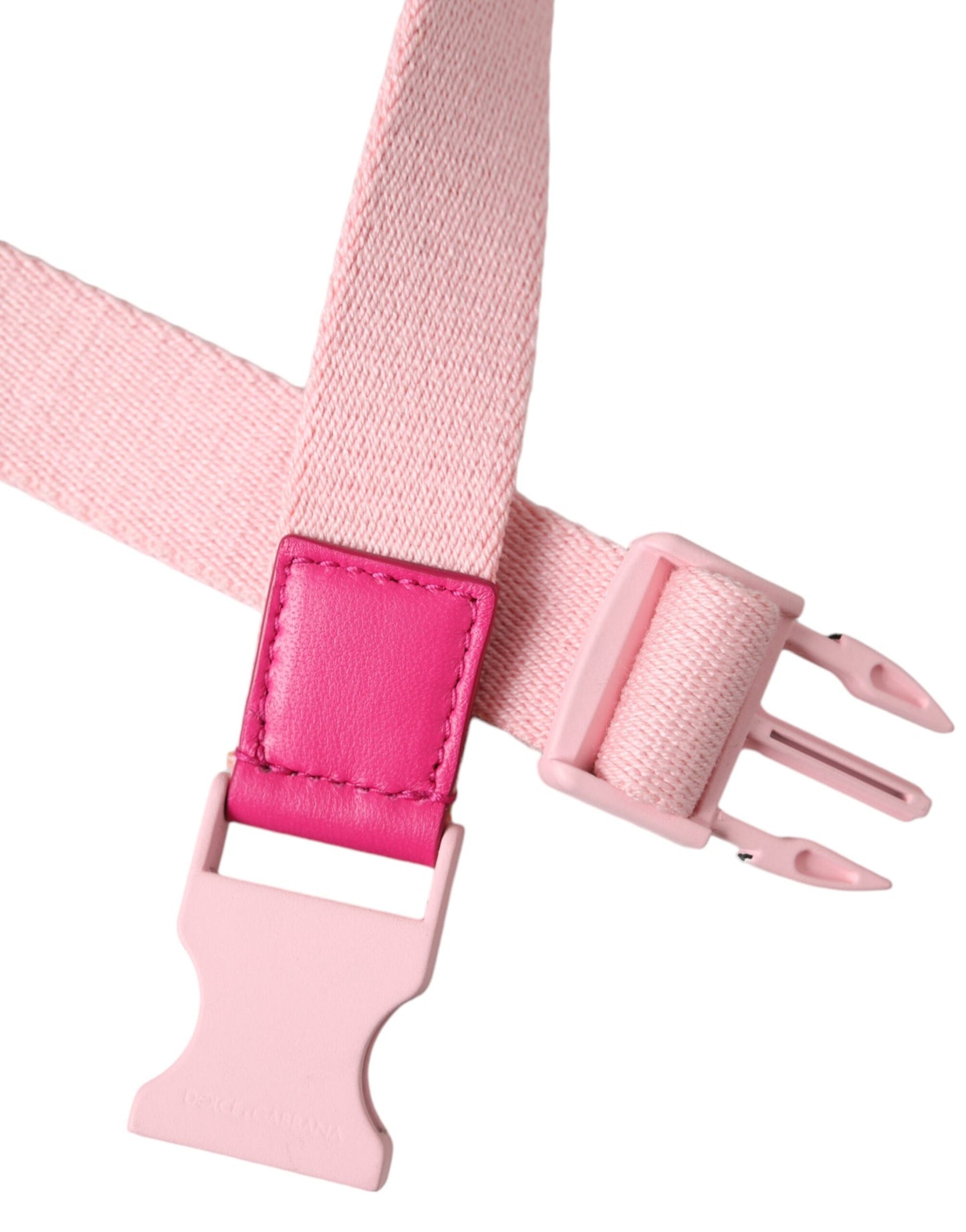 Dolce & Gabbana Pink Canvas Stretch Plastic Buckle Women Belt Curated Luxury Accessories by Orvyn