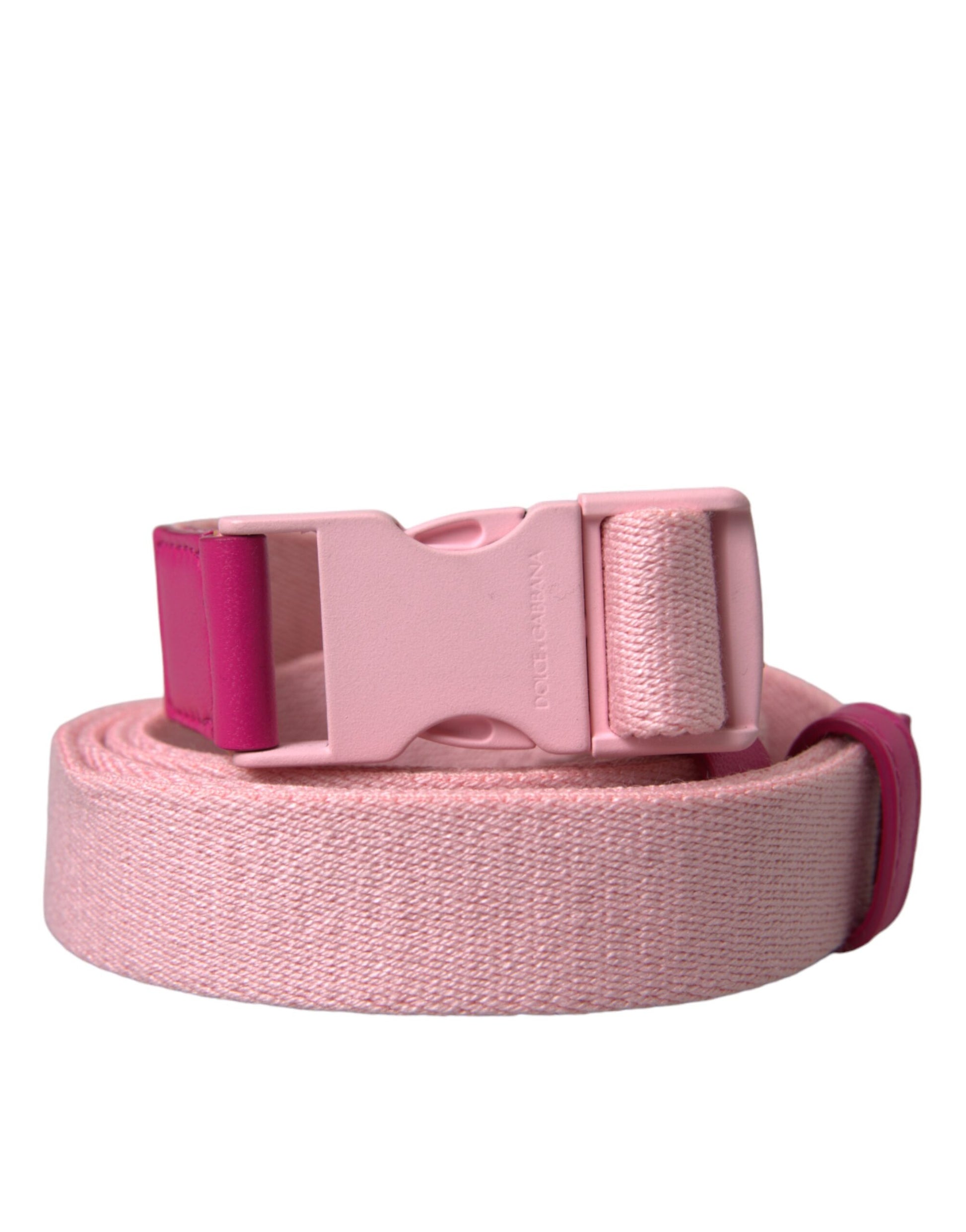 Dolce & Gabbana Pink Canvas Stretch Plastic Buckle Women Belt Curated Luxury Accessories by Orvyn