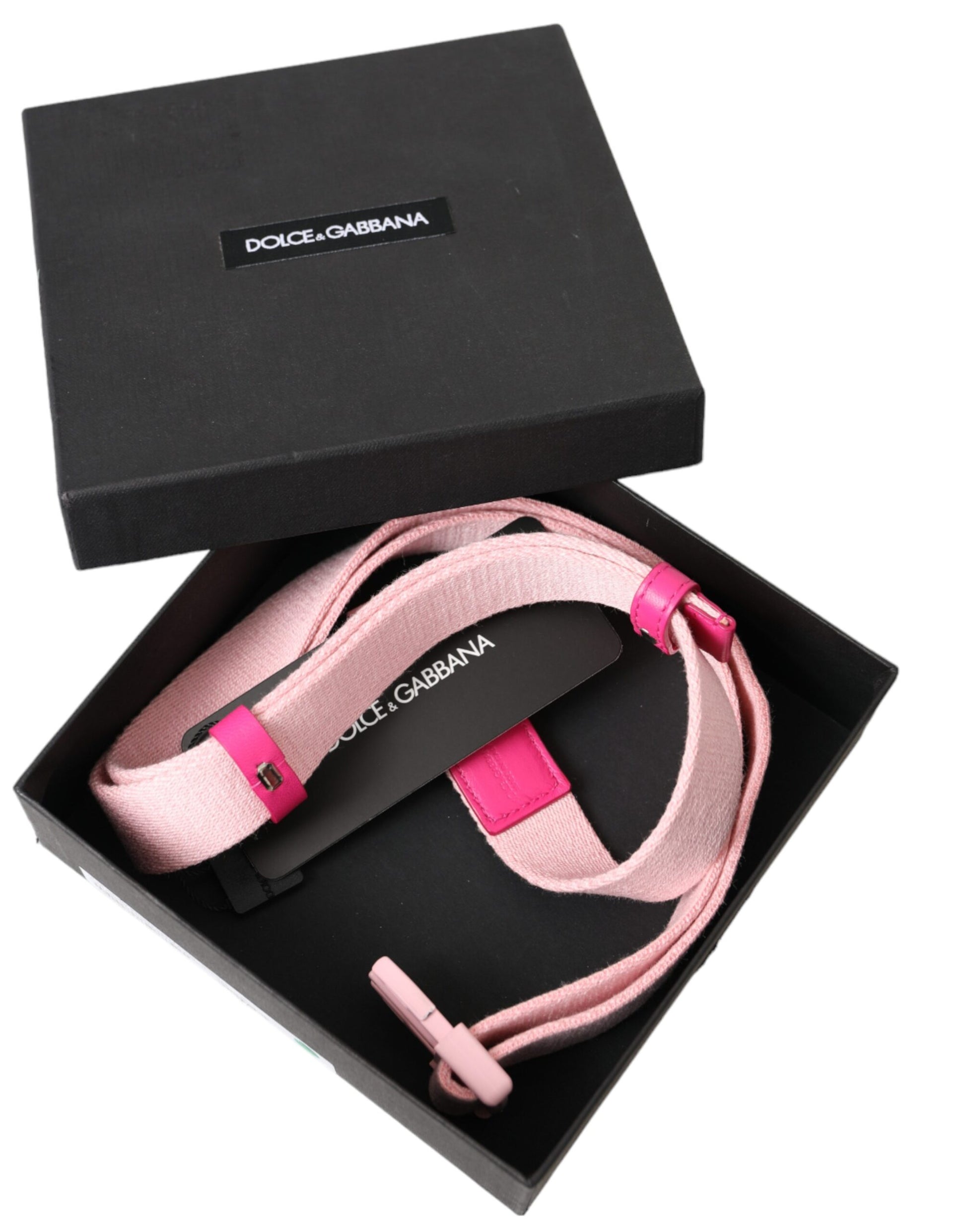 Dolce & Gabbana Pink Canvas Stretch Plastic Buckle Women Belt Curated Luxury Accessories by Orvyn