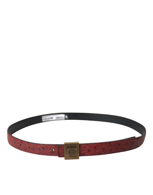 Dolce & Gabbana Brown Leather Square Metal Buckle Belt Curated Luxury Accessories by Orvyn