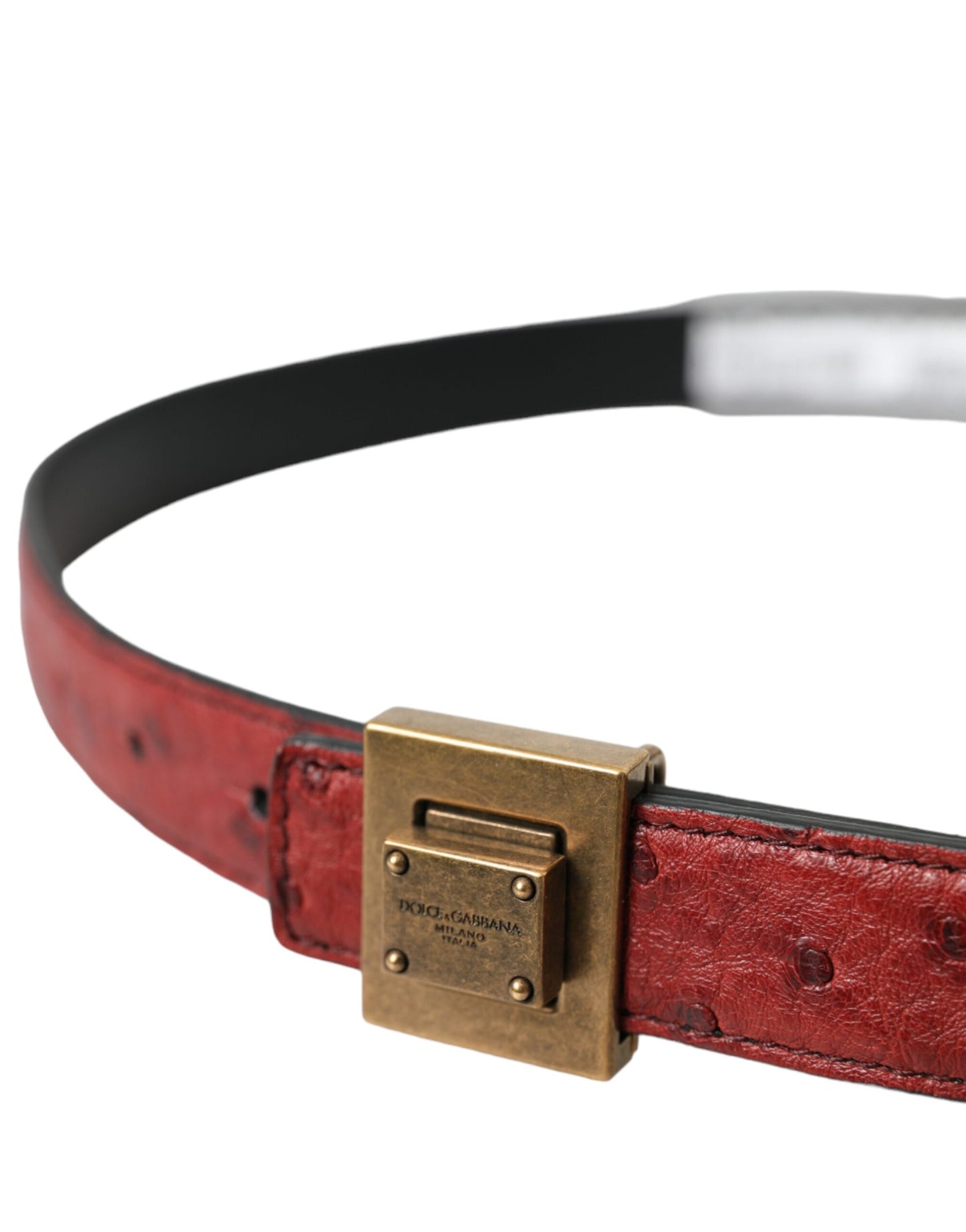 Dolce & Gabbana Brown Leather Square Metal Buckle Belt Curated Luxury Accessories by Orvyn