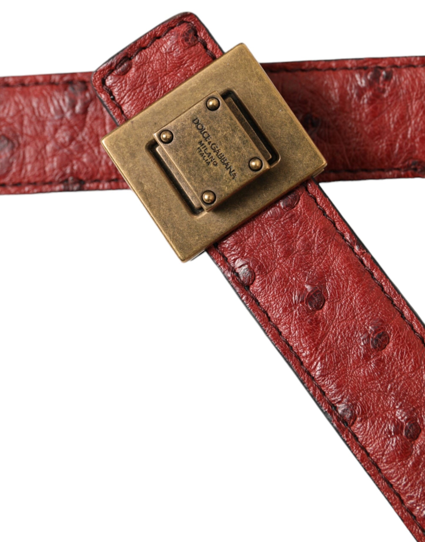 Dolce & Gabbana Brown Leather Square Metal Buckle Belt Curated Luxury Accessories by Orvyn