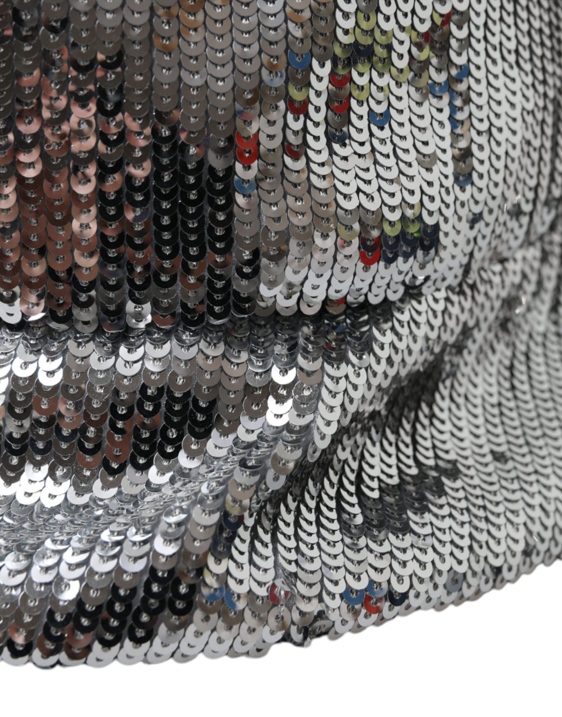 Dolce & Gabbana Silver Sequined Nylon Bucket Hat Men Curated Luxury Accessories by Orvyn