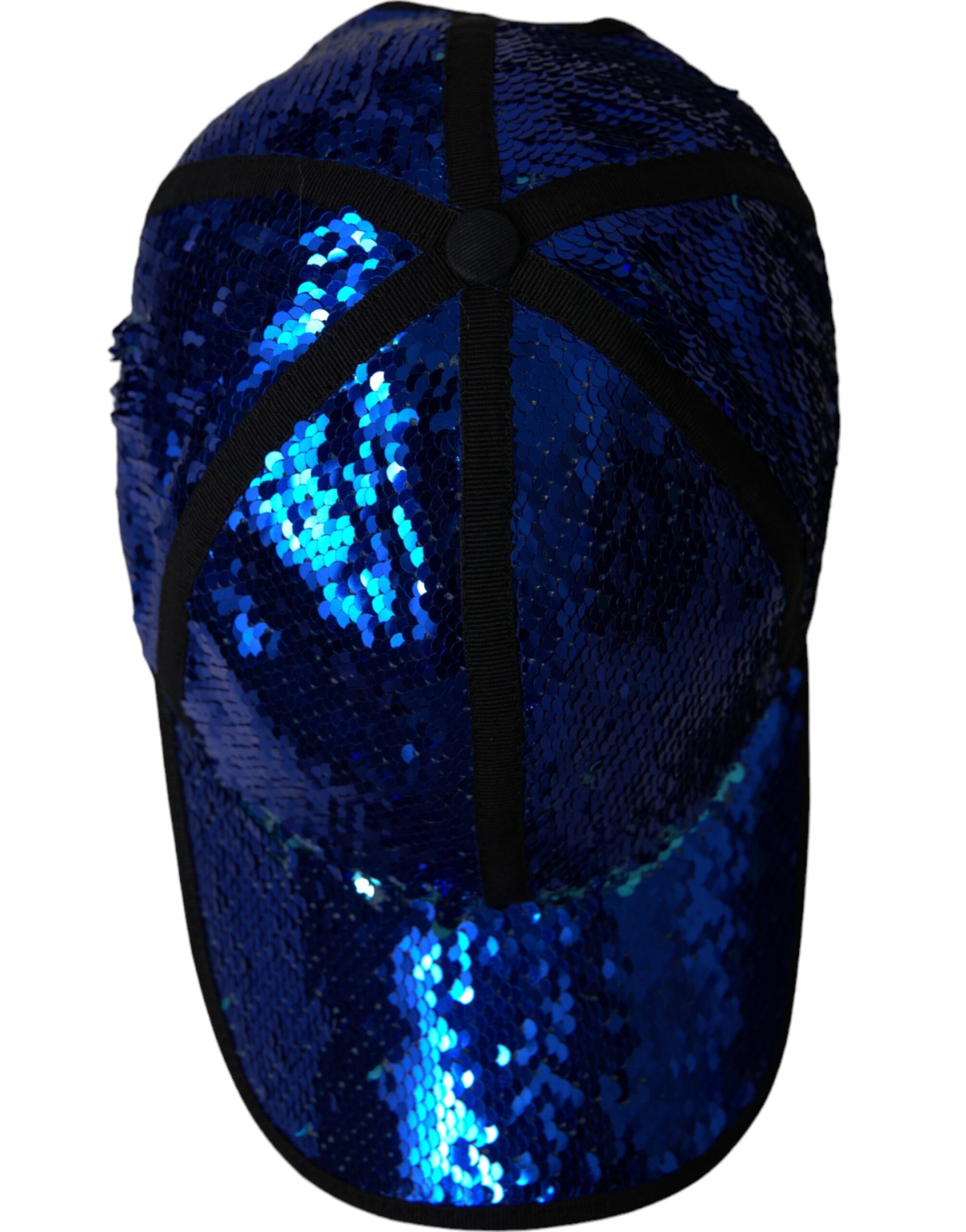 Dolce & Gabbana Royal Blue Sequin Baseball Hat Men Curated Luxury Accessories by Orvyn