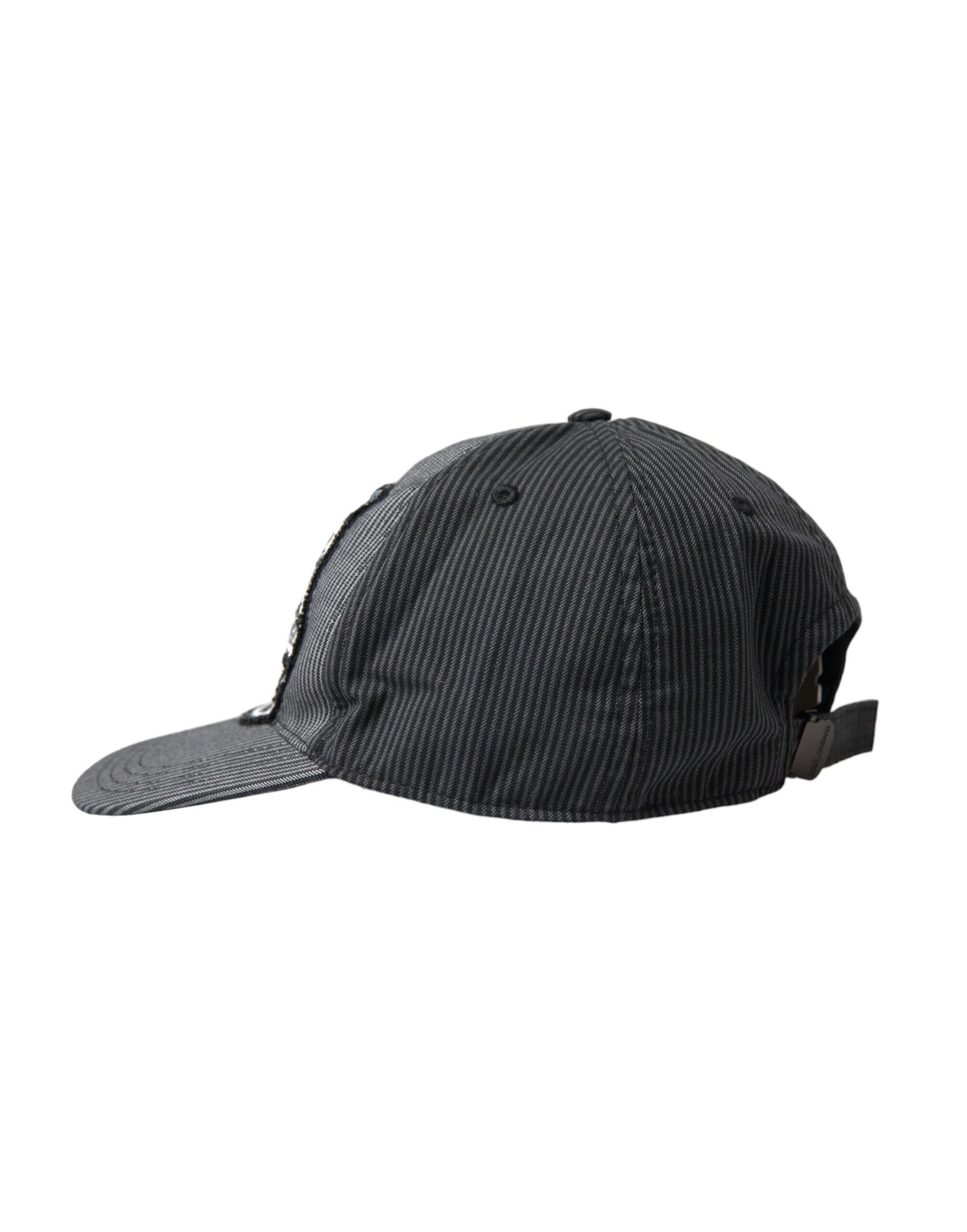 Dolce & Gabbana Black Cotton Embellished Baseball Hat Men Curated Luxury Accessories by Orvyn