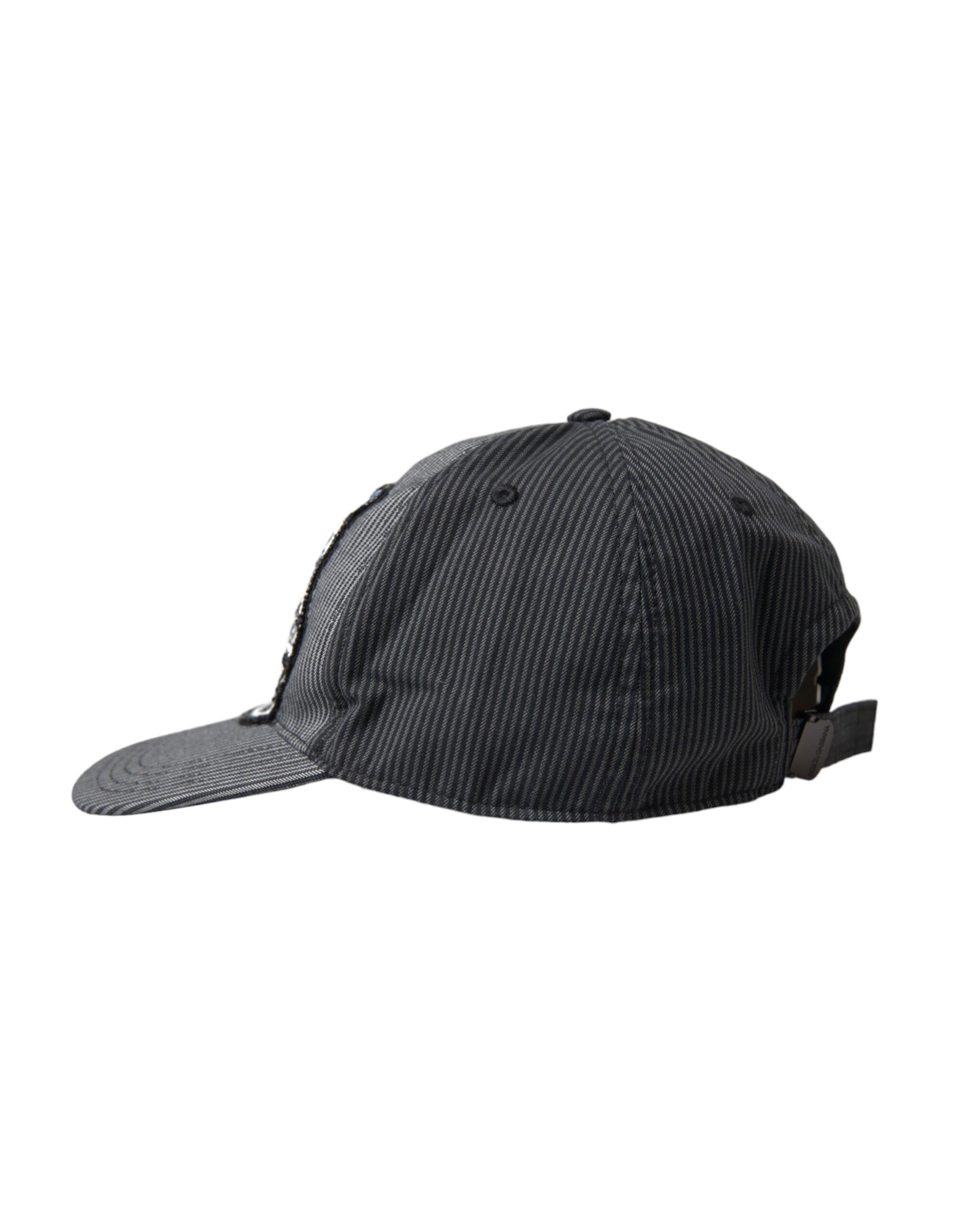 Dolce & Gabbana Black Cotton Embellished Baseball Hat Men Curated Luxury Accessories by Orvyn