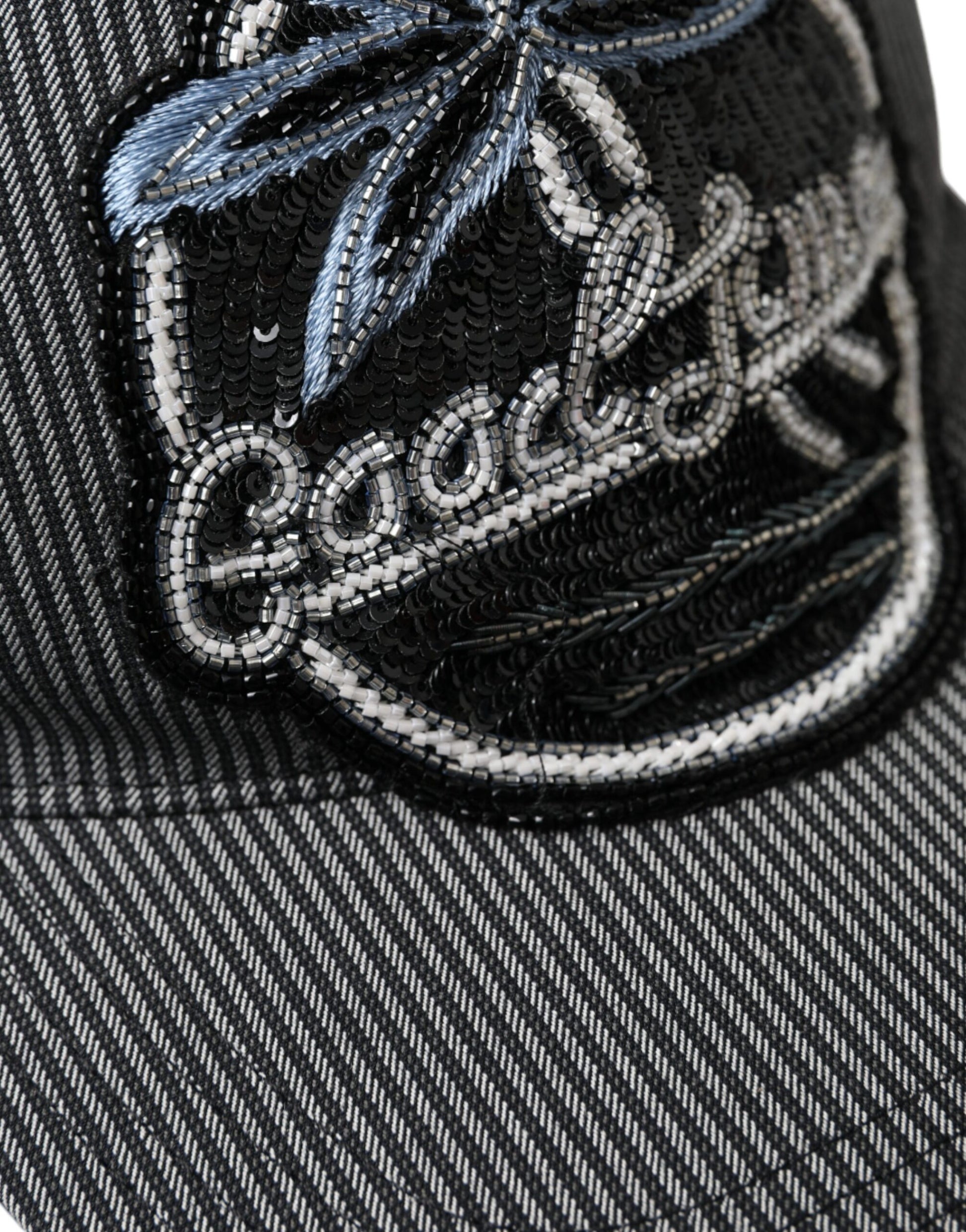 Dolce & Gabbana Black Cotton Embellished Baseball Hat Men Curated Luxury Accessories by Orvyn