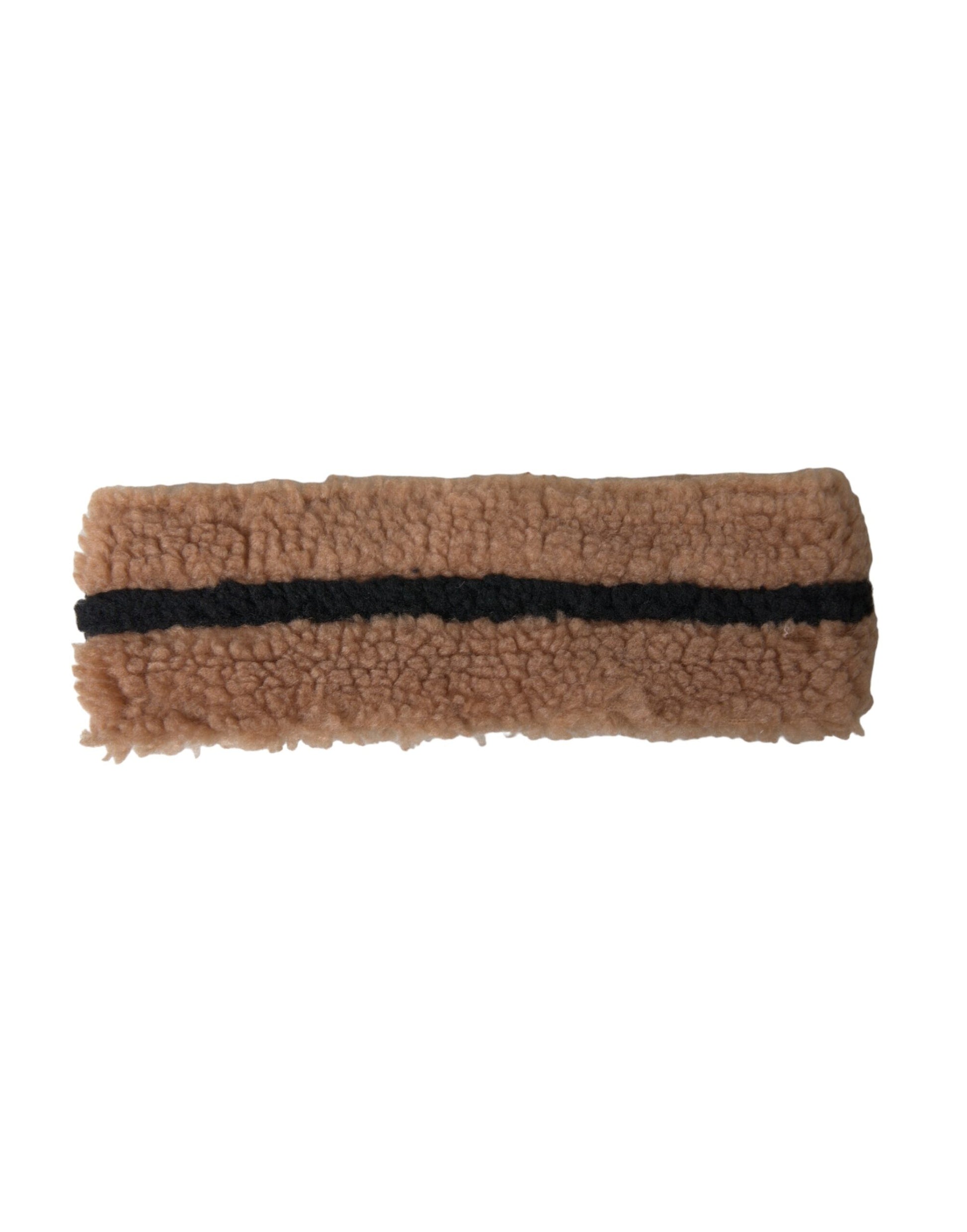 Dolce & Gabbana Brown Black Fleece Wool Head Band Hat Men Curated Luxury Accessories by Orvyn