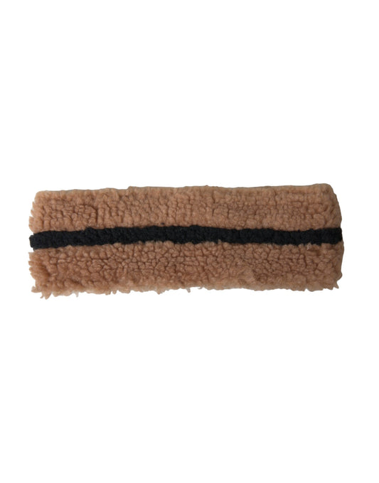 Dolce & Gabbana Brown Black Fleece Wool Head Band Hat Men Curated Luxury Accessories by Orvyn