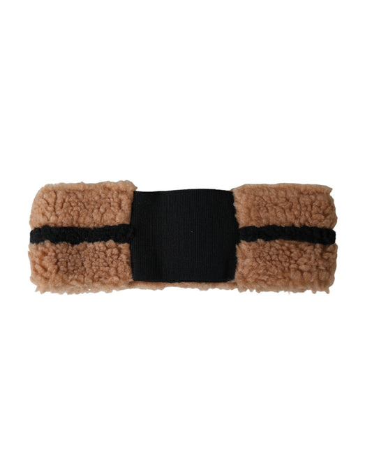 Dolce & Gabbana Brown Black Fleece Wool Head Band Hat Men Curated Luxury Accessories by Orvyn