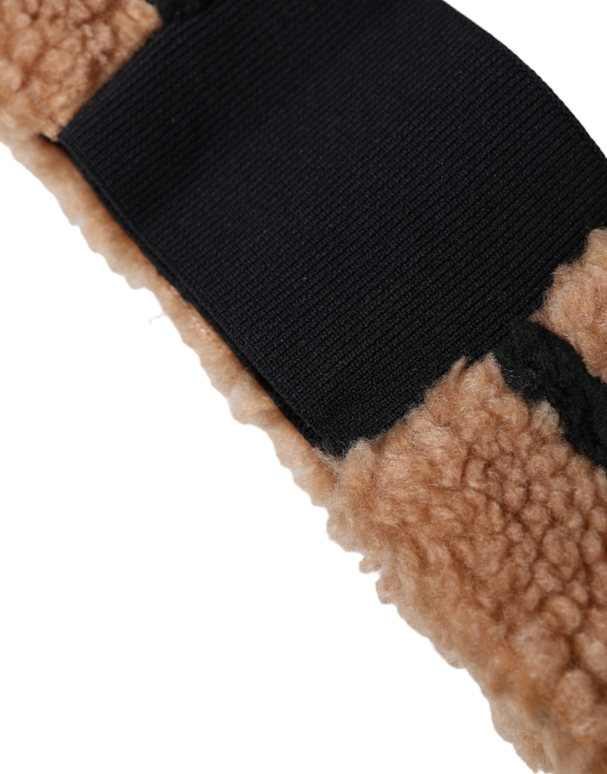 Dolce & Gabbana Brown Black Fleece Wool Head Band Hat Men Curated Luxury Accessories by Orvyn