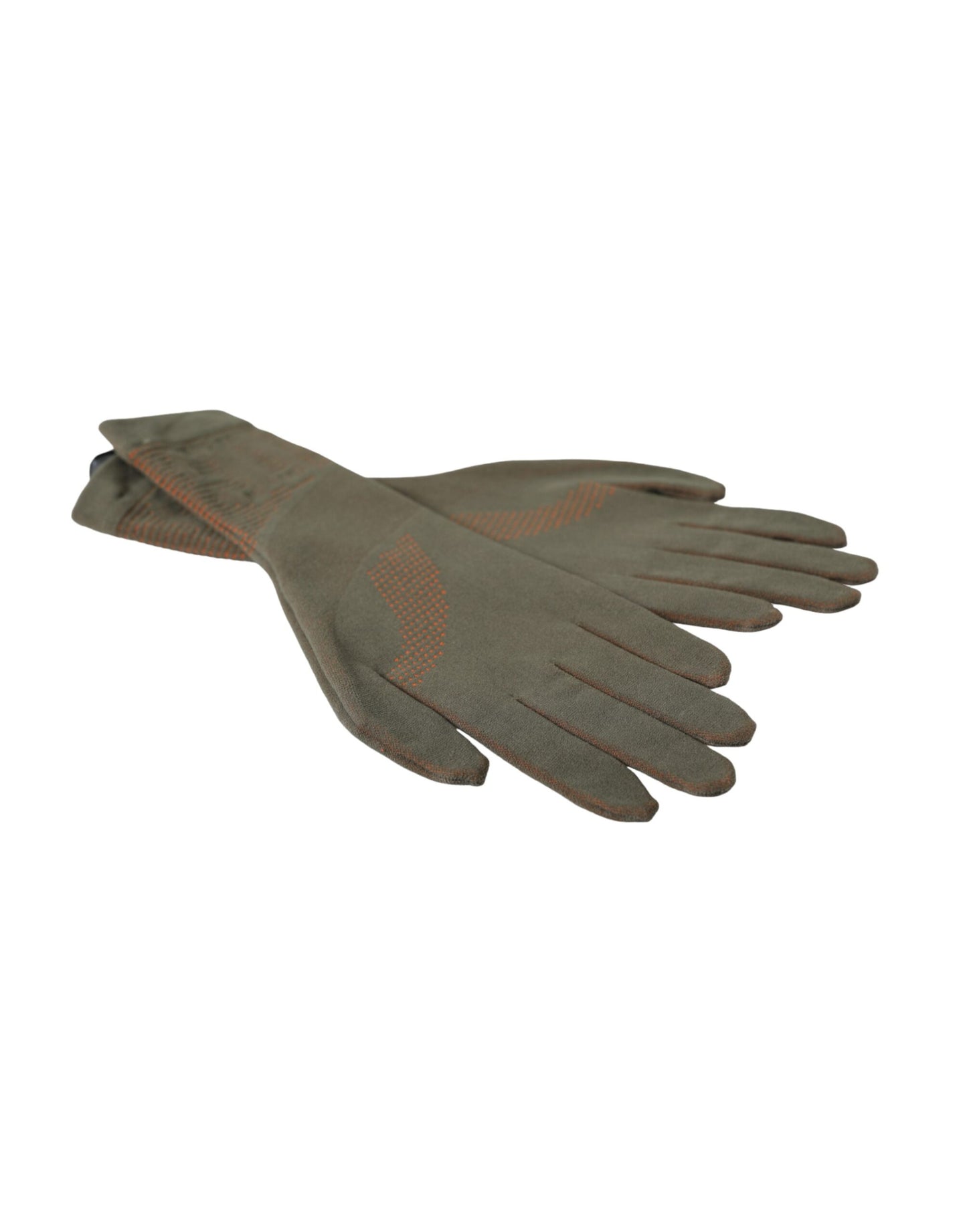 Dolce & Gabbana Brown Cotton Stretch Wrist Length Gloves Curated Luxury Accessories by Orvyn