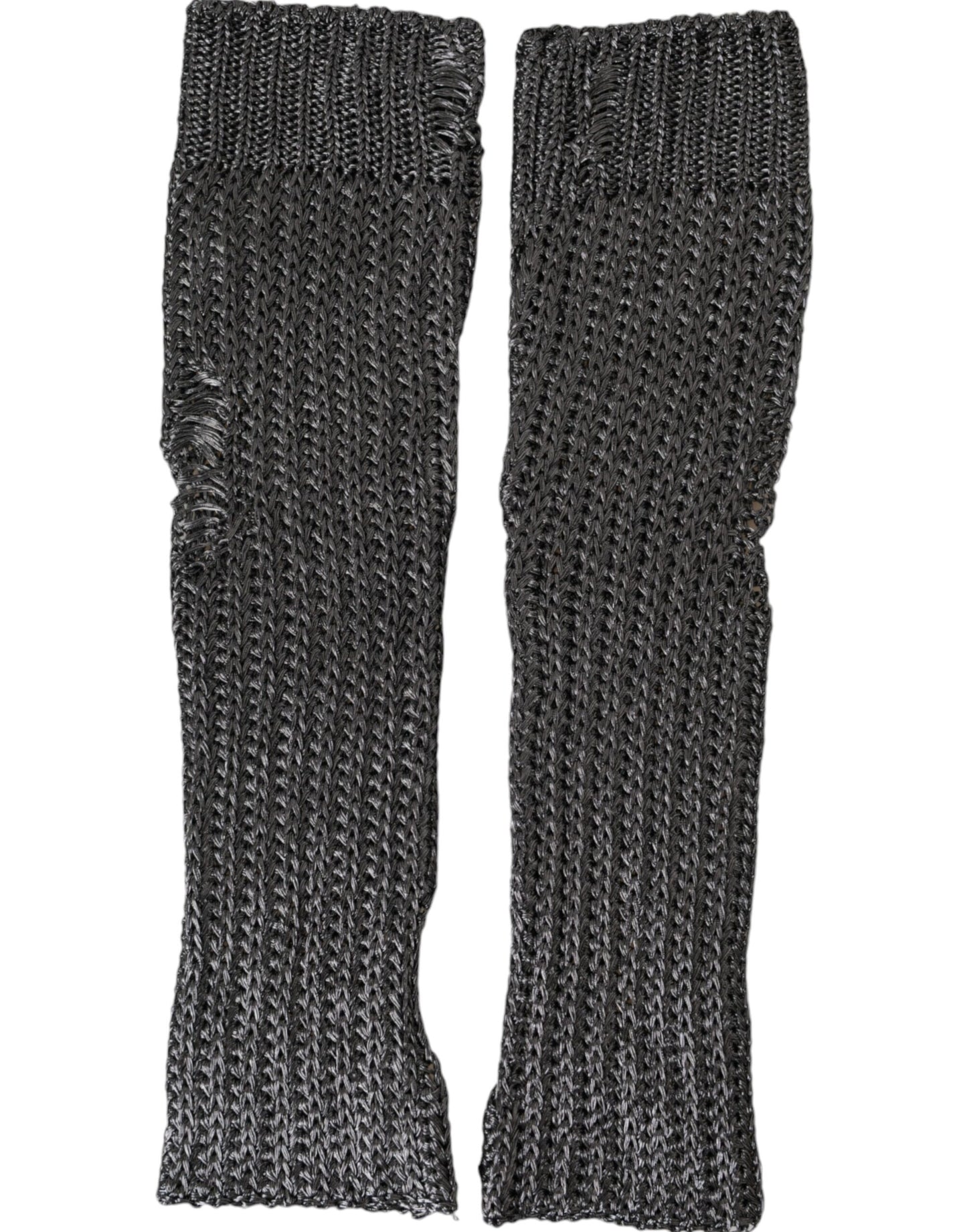 Dolce & Gabbana Gray Viscose Knitted Finger Less Gloves Curated Luxury Accessories by Orvyn