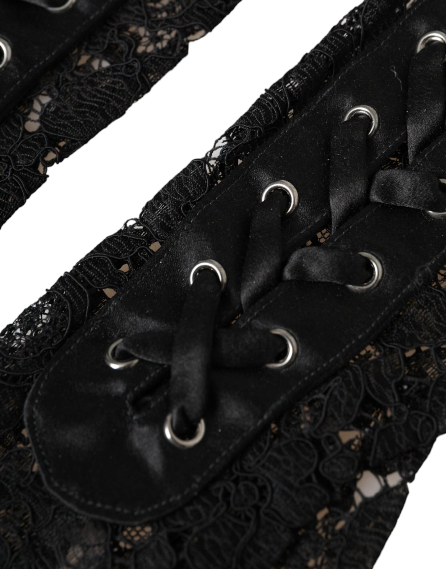 Dolce & Gabbana Black Taormina Lace Elbow Length Gloves Curated Luxury Accessories by Orvyn
