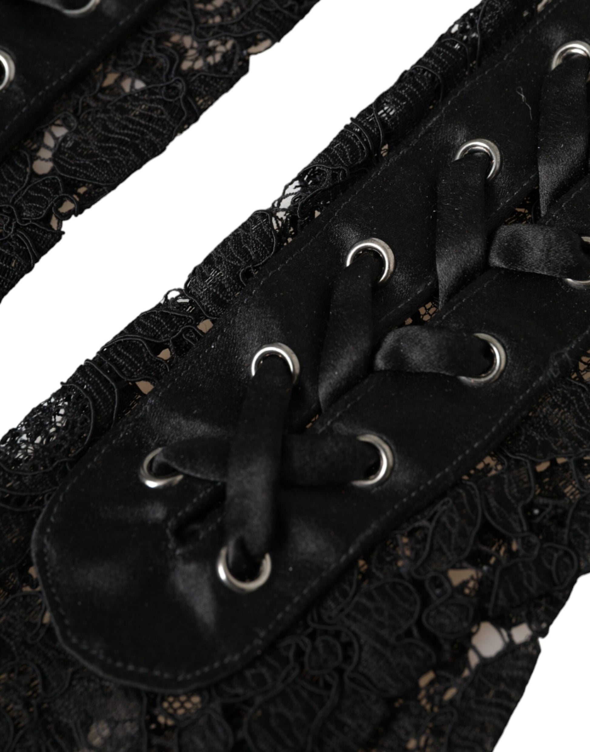 Dolce & Gabbana Black Taormina Lace Elbow Length Gloves Curated Luxury Accessories by Orvyn