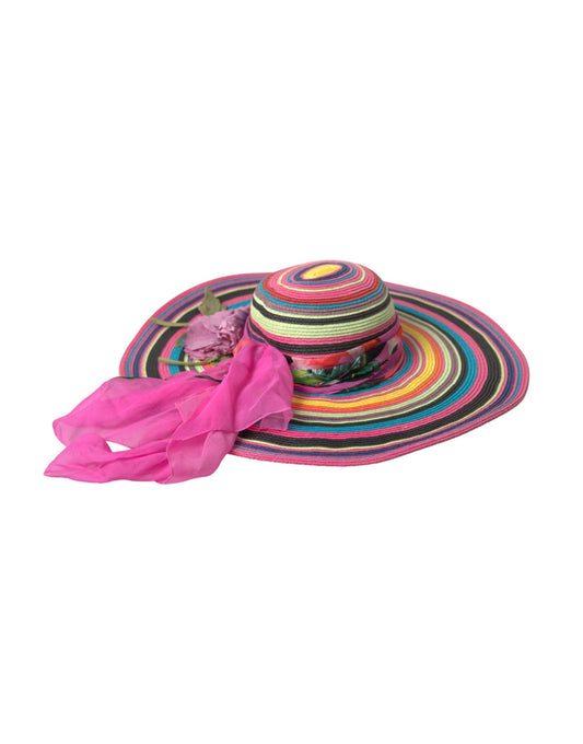 Dolce & Gabbana Multicolor Fantasy Wide Brim Floppy Hat Curated Luxury Accessories by Orvyn