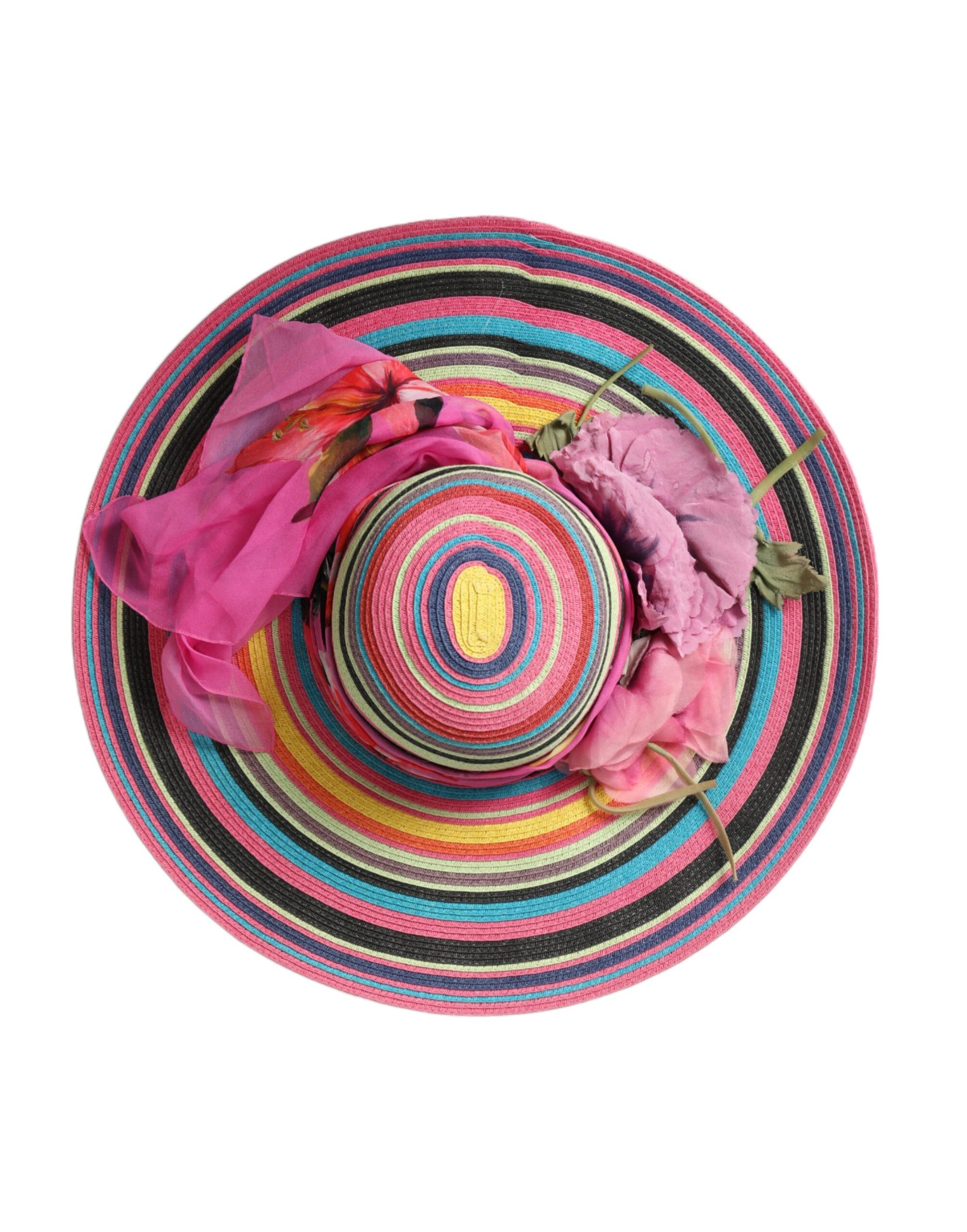 Dolce & Gabbana Multicolor Fantasy Wide Brim Floppy Hat Curated Luxury Accessories by Orvyn