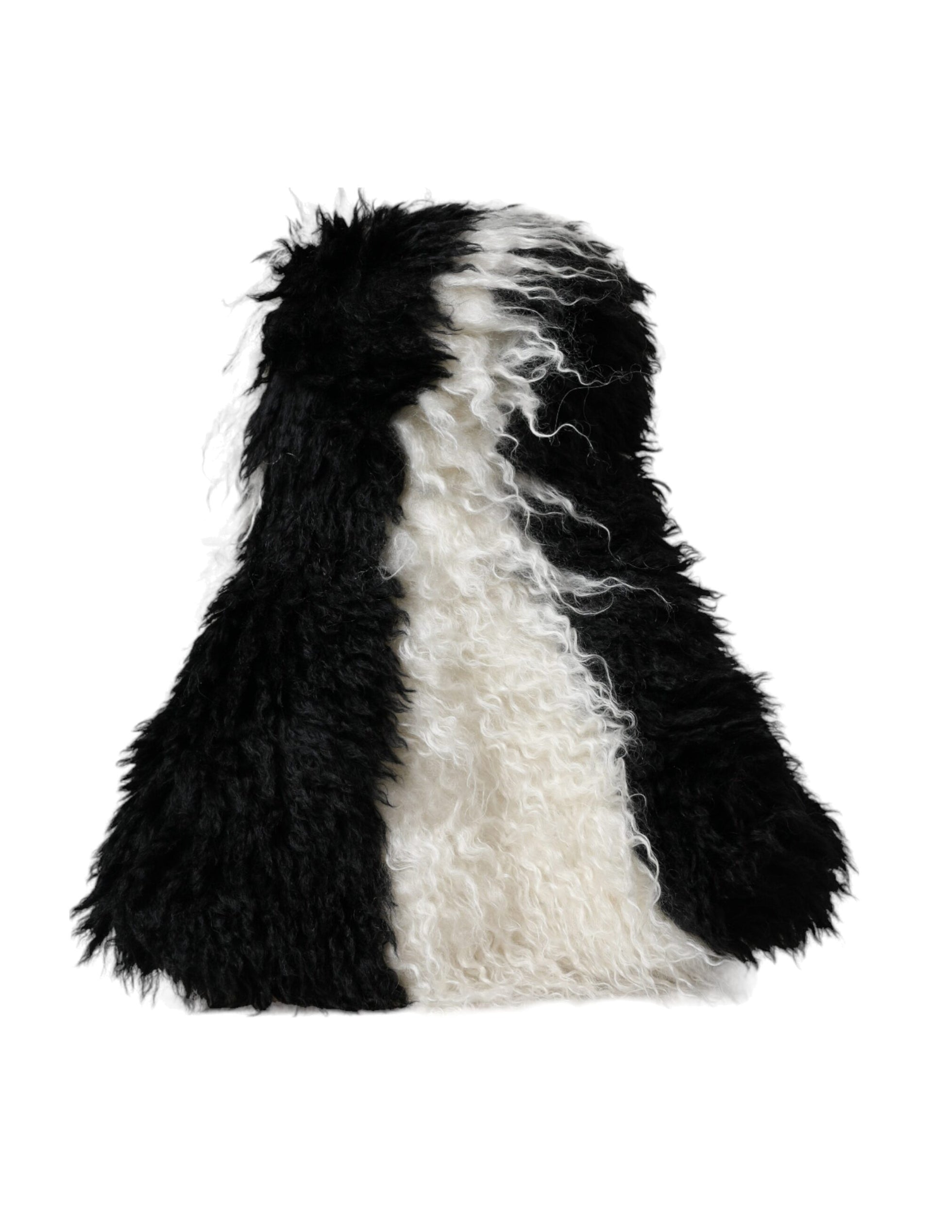 Dolce & Gabbana Black White Stripes Mohair Fur Bucket Hat Curated Luxury Accessories by Orvyn