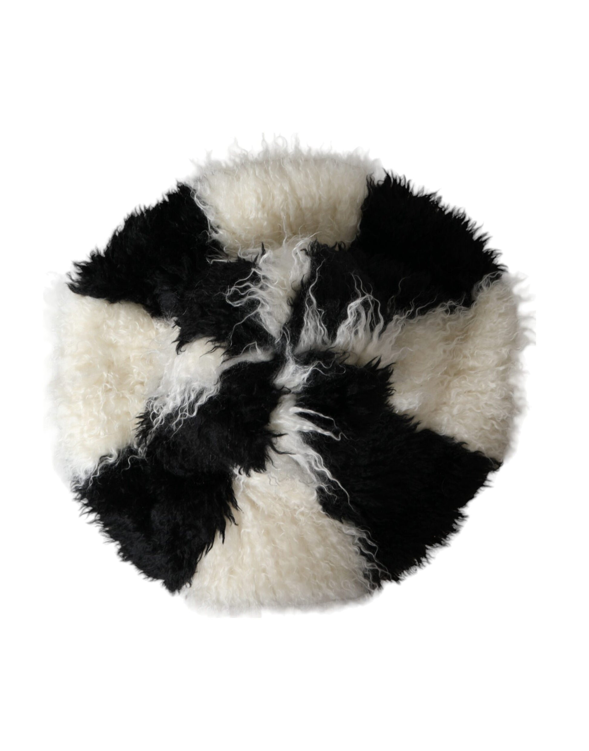 Dolce & Gabbana Black White Stripes Mohair Fur Bucket Hat Curated Luxury Accessories by Orvyn