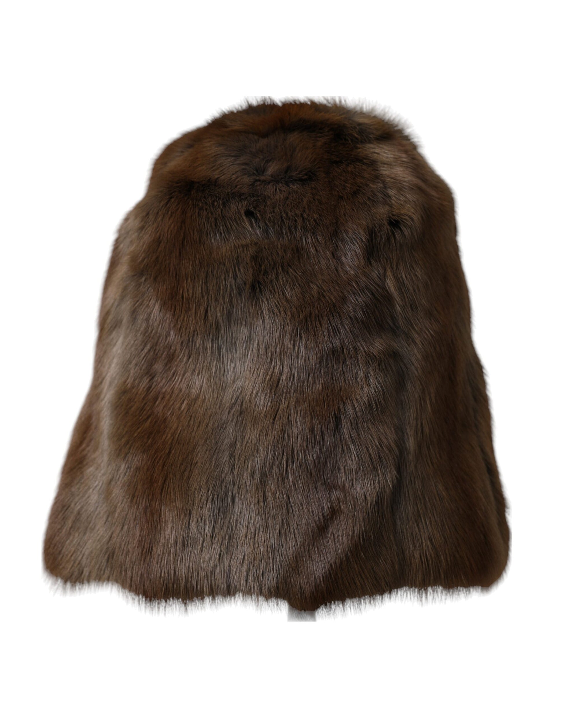 Dolce & Gabbana Brown Weasel Fur Womens Cashmere Hat Beanie Curated Luxury Accessories by Orvyn