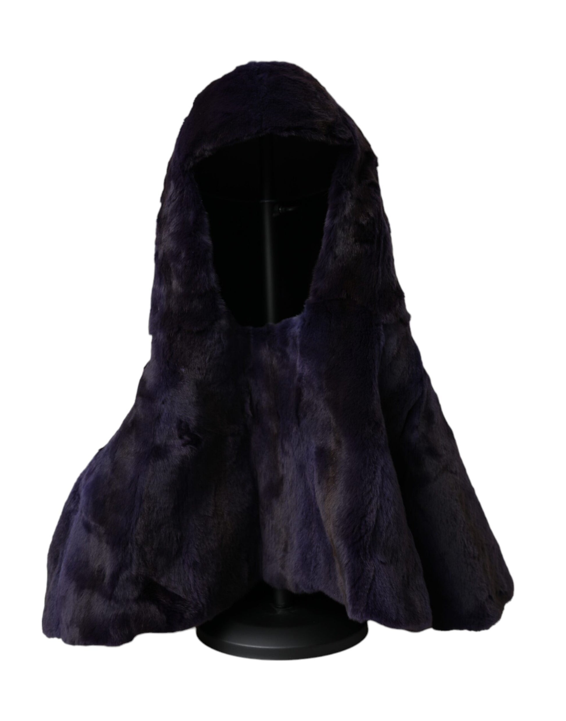 Dolce & Gabbana Black Weasel Fur Whole Head Wrap Hat Curated Luxury Accessories by Orvyn