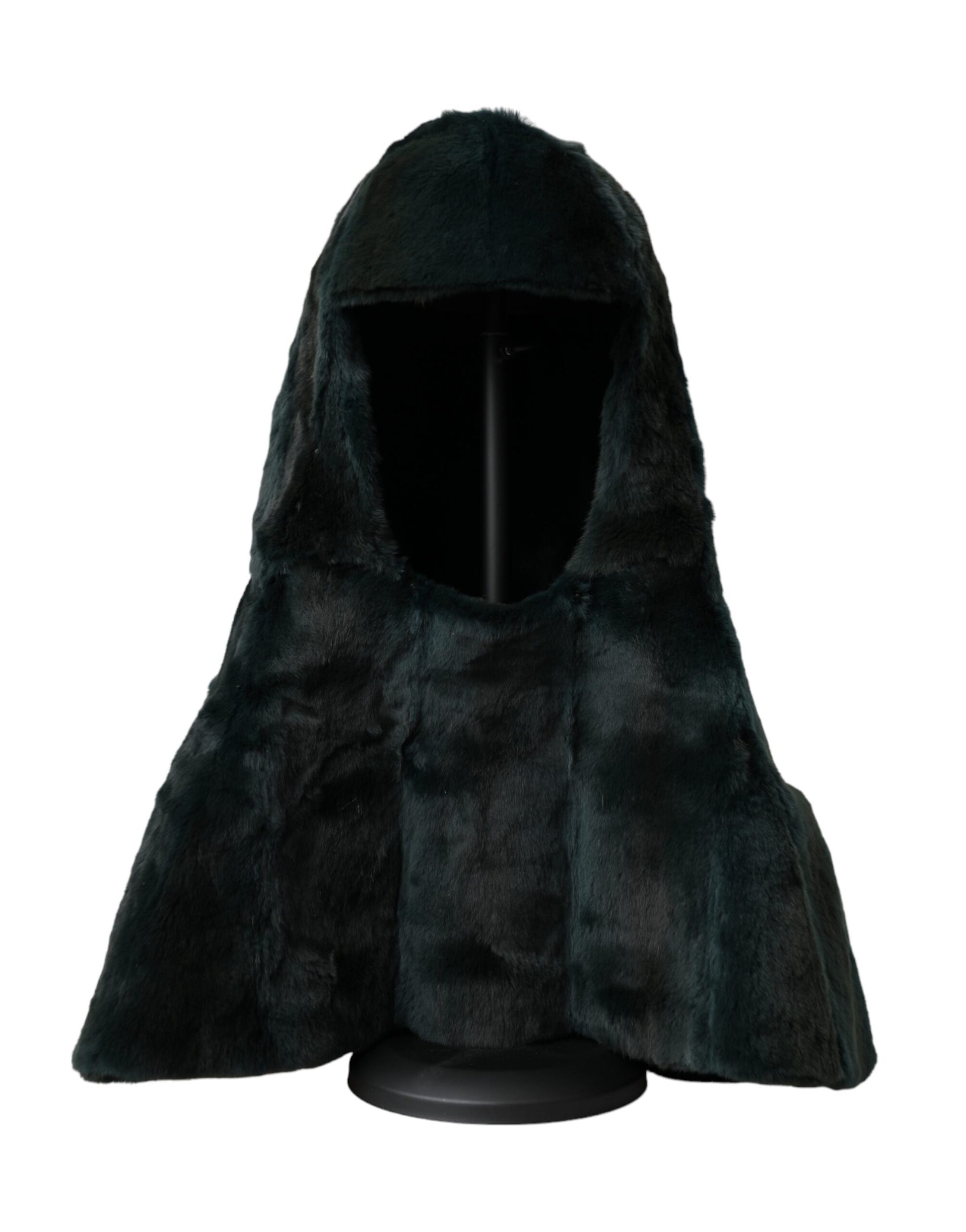 Dolce & Gabbana Black Weasel Fur Whole Head Wrap Hat Curated Luxury Accessories by Orvyn