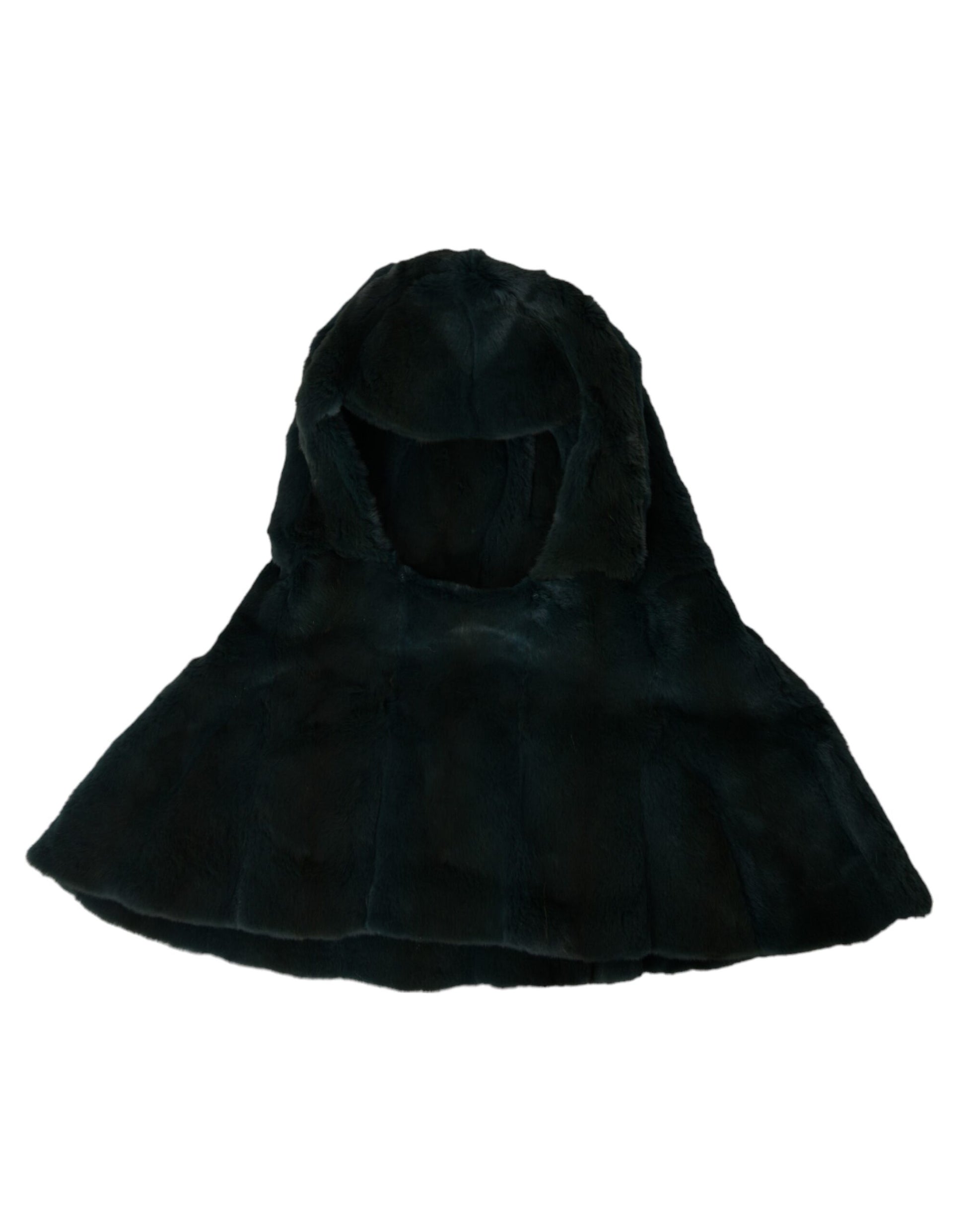 Dolce & Gabbana Black Weasel Fur Whole Head Wrap Hat Curated Luxury Accessories by Orvyn